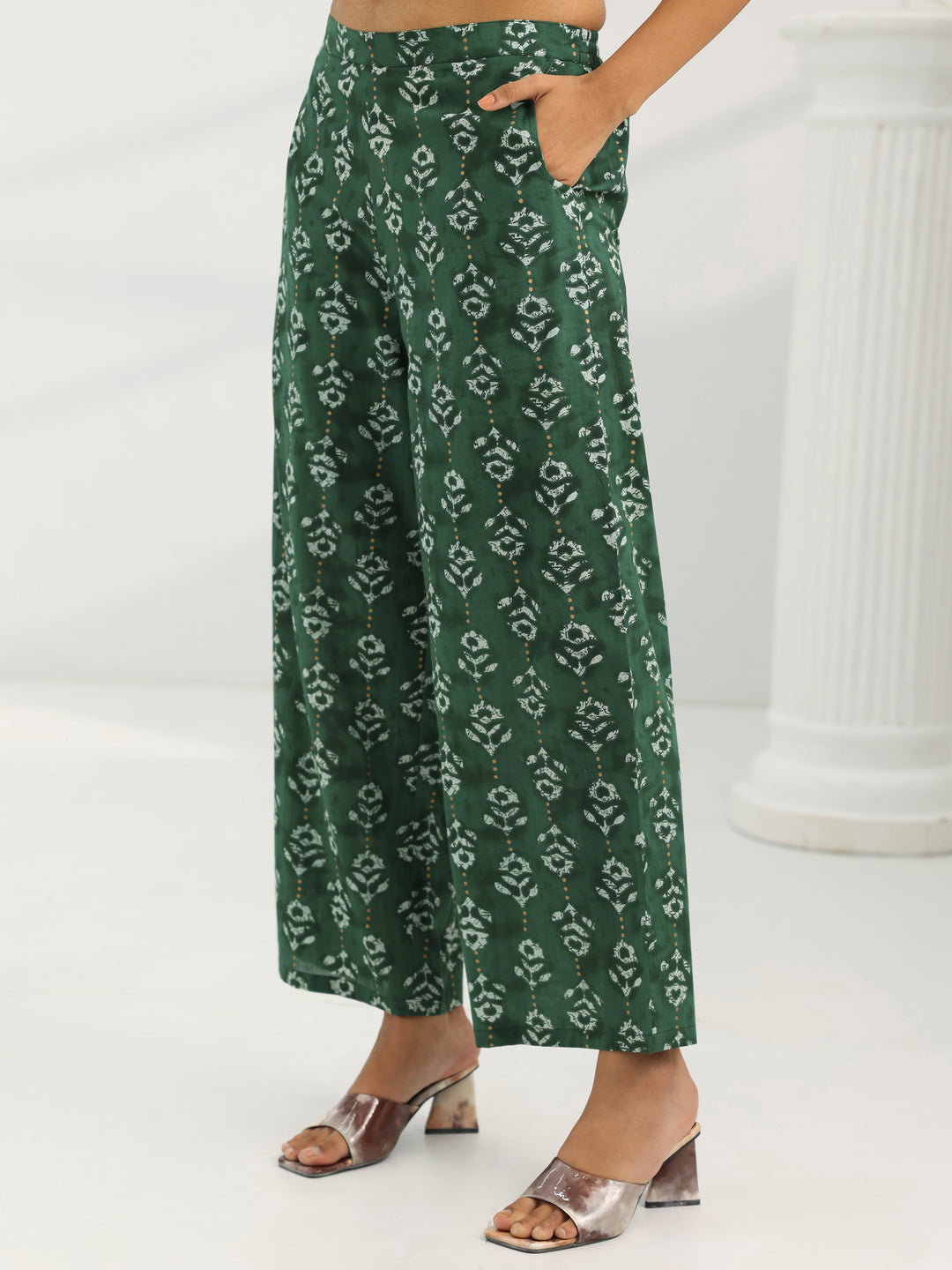  Green Printed Cotton Co-Ord Set 