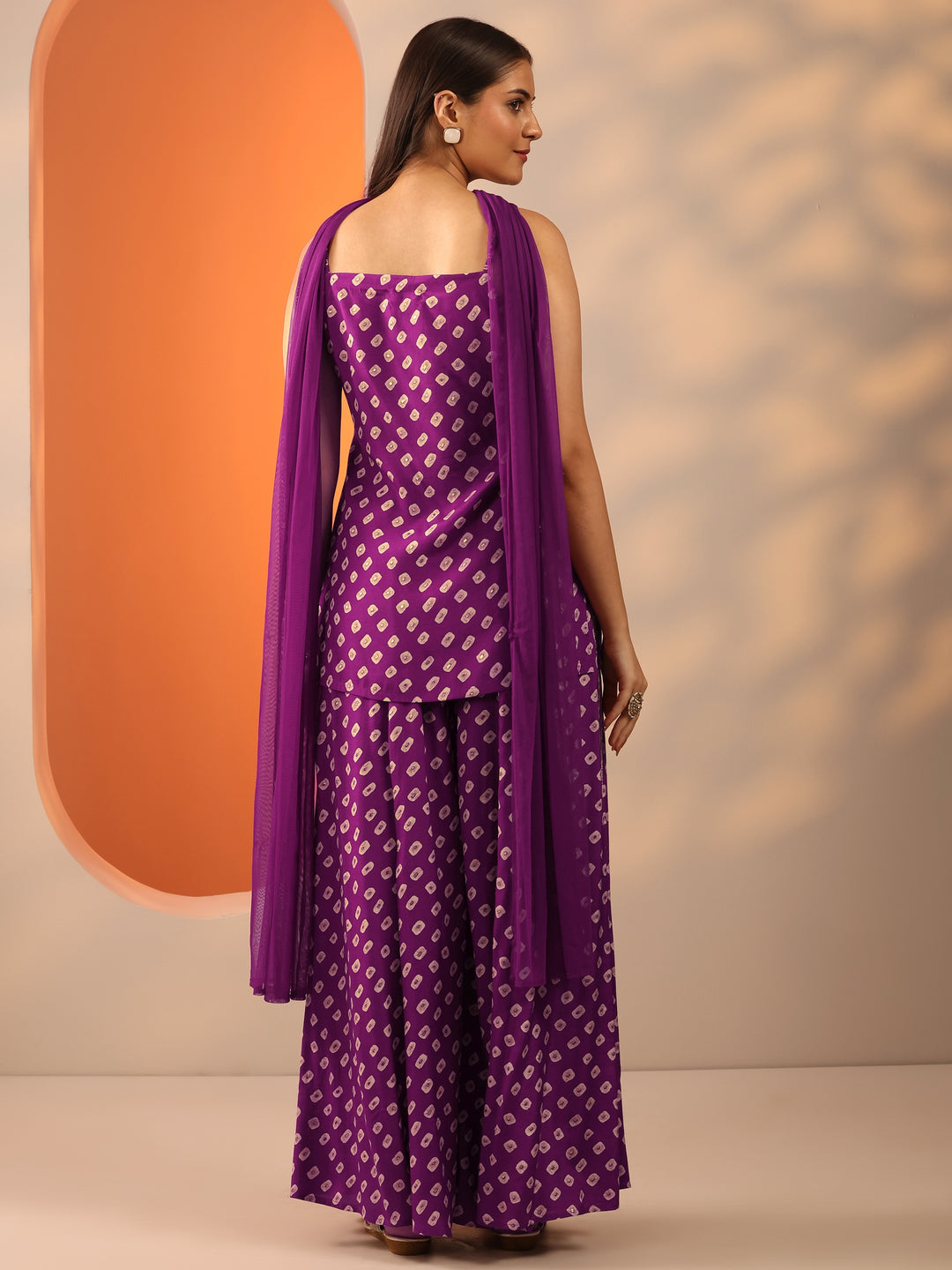  Purple Bandhani Printed Co-Ord Set 