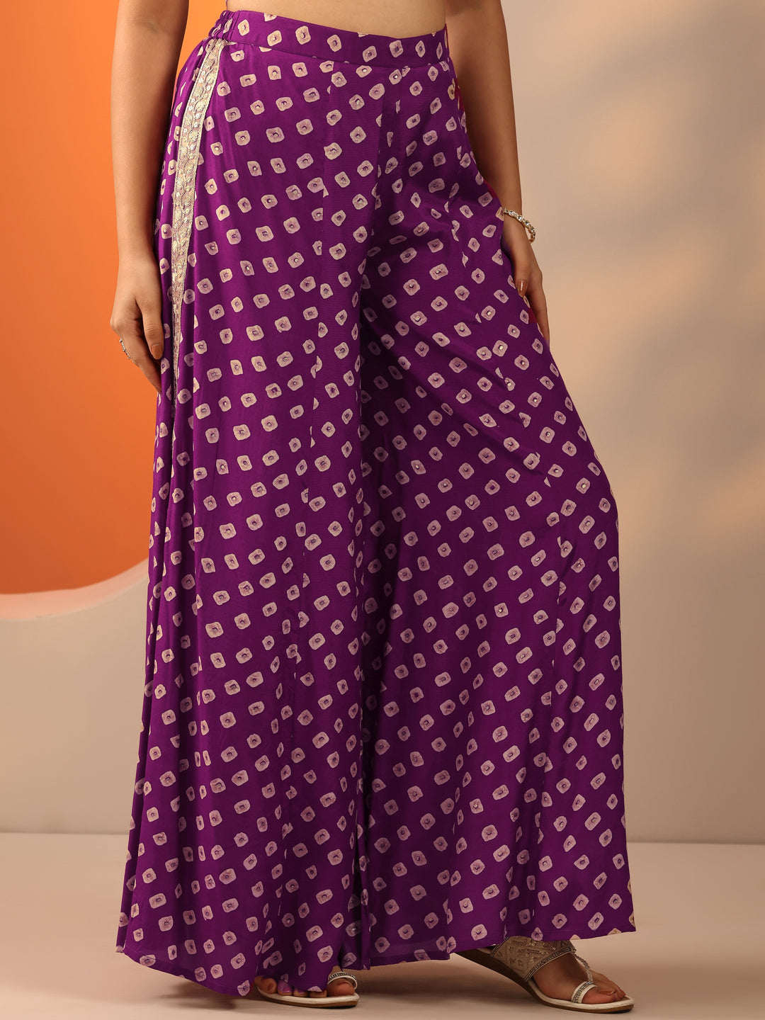  Purple Bandhani Printed Co-Ord Set 