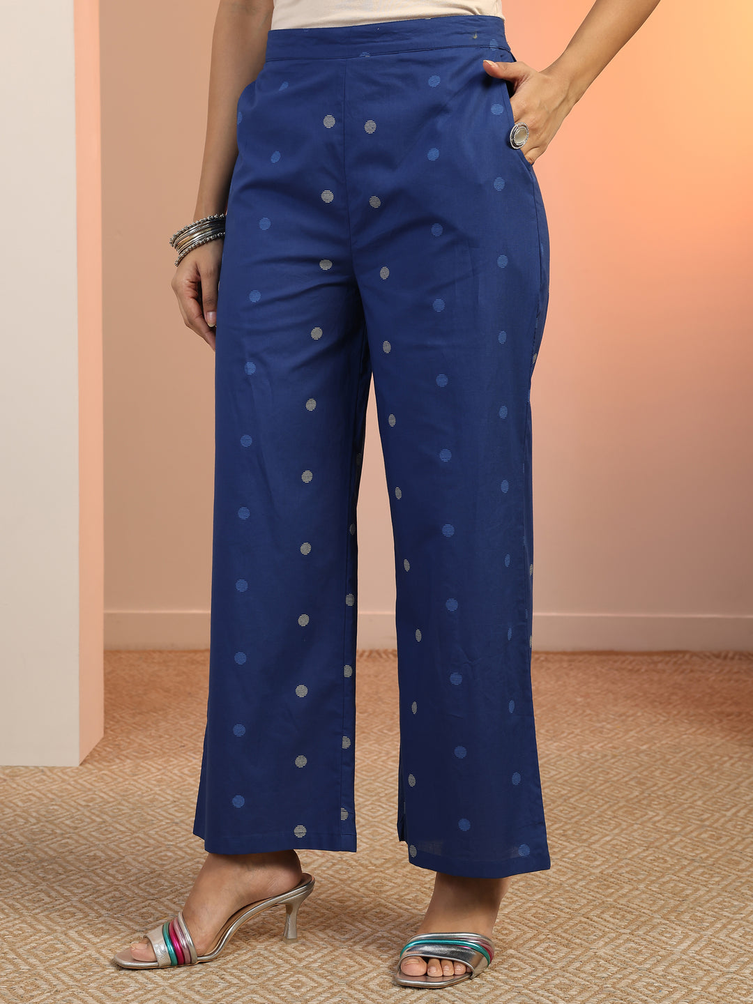  Blue Geometric Printed Co-Ord Set 