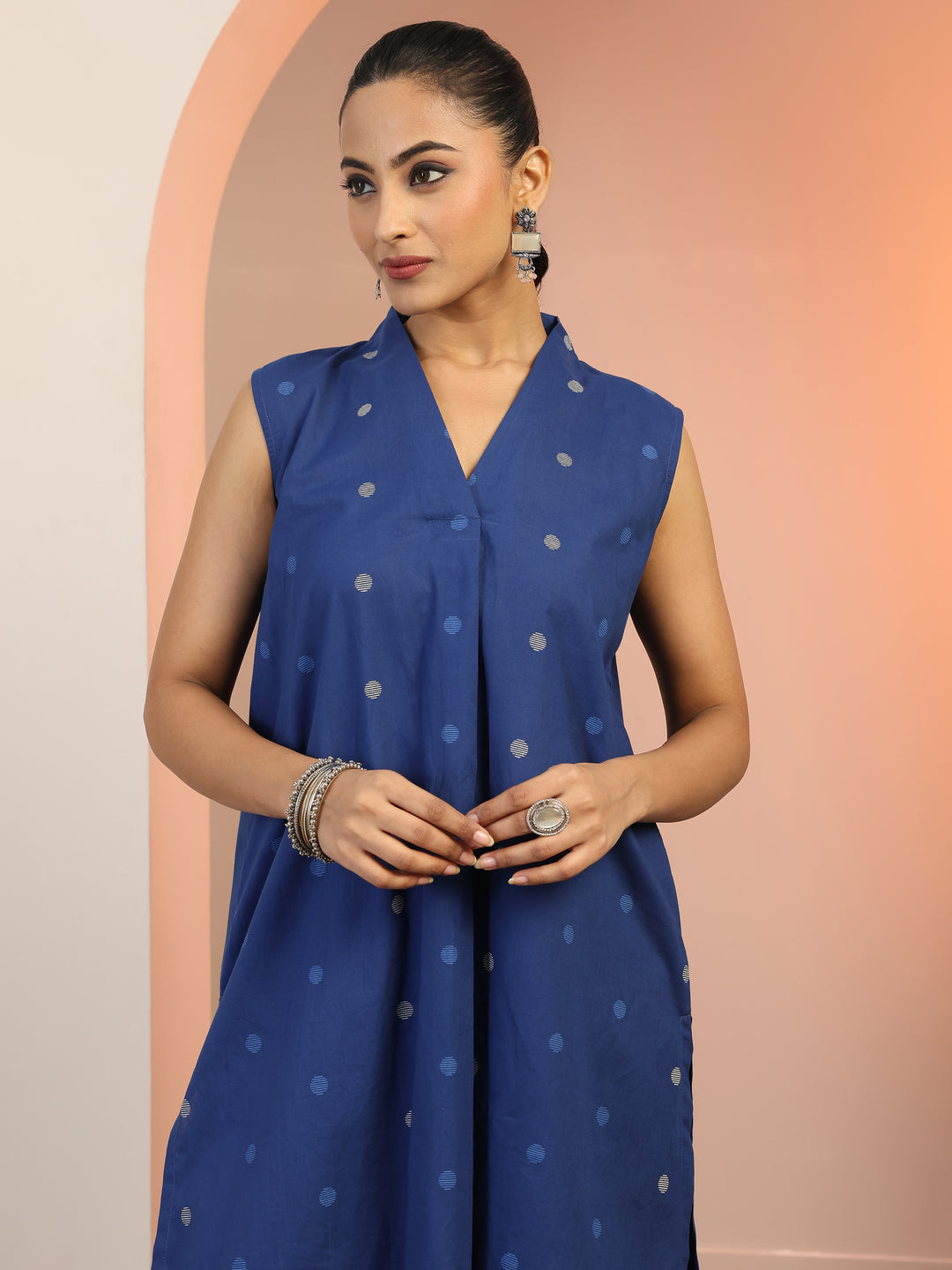  Blue Geometric Printed Co-Ord Set 