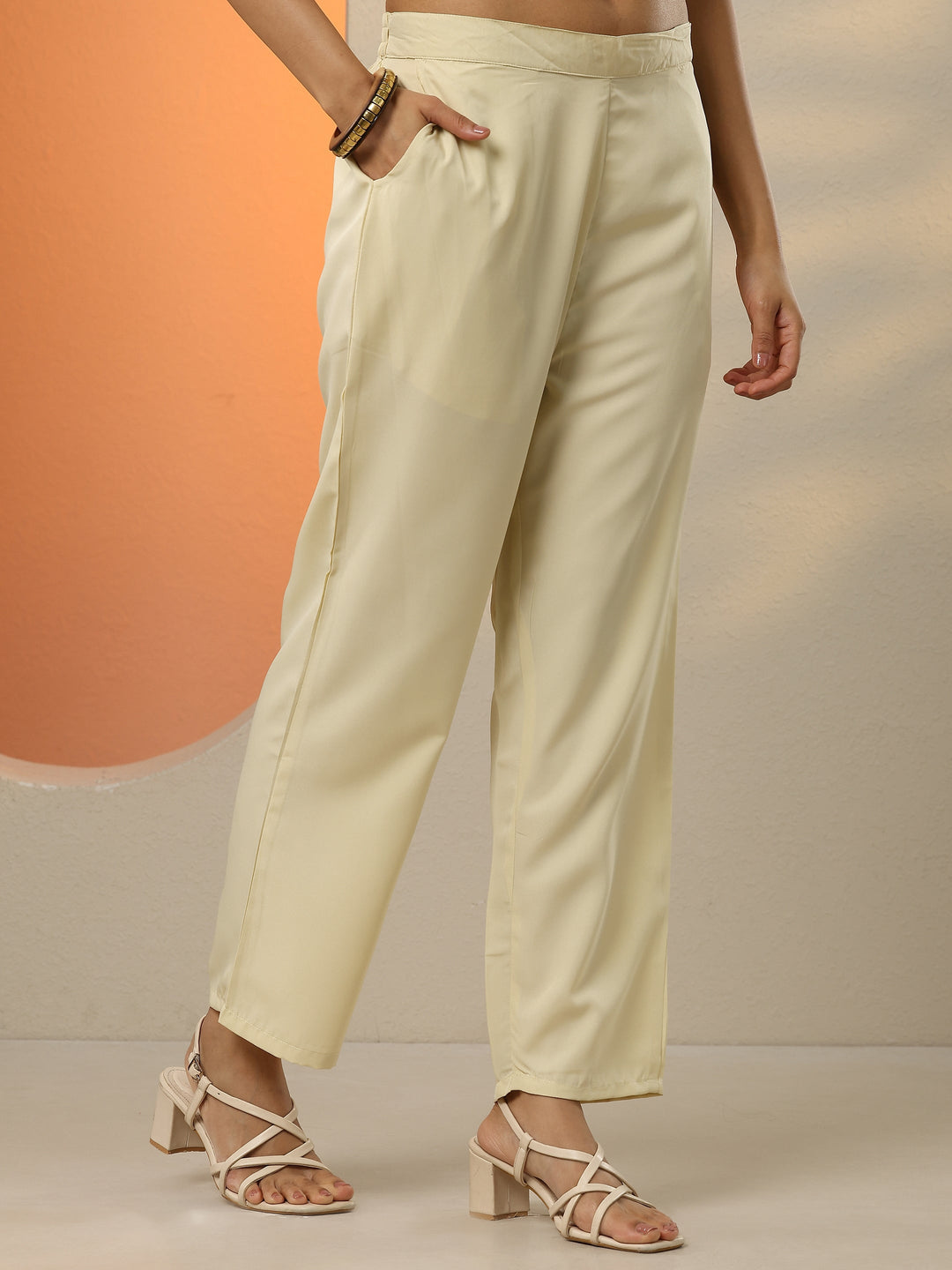  Beige Printed Silk Blend  Straight Suit Set With Dupatta 