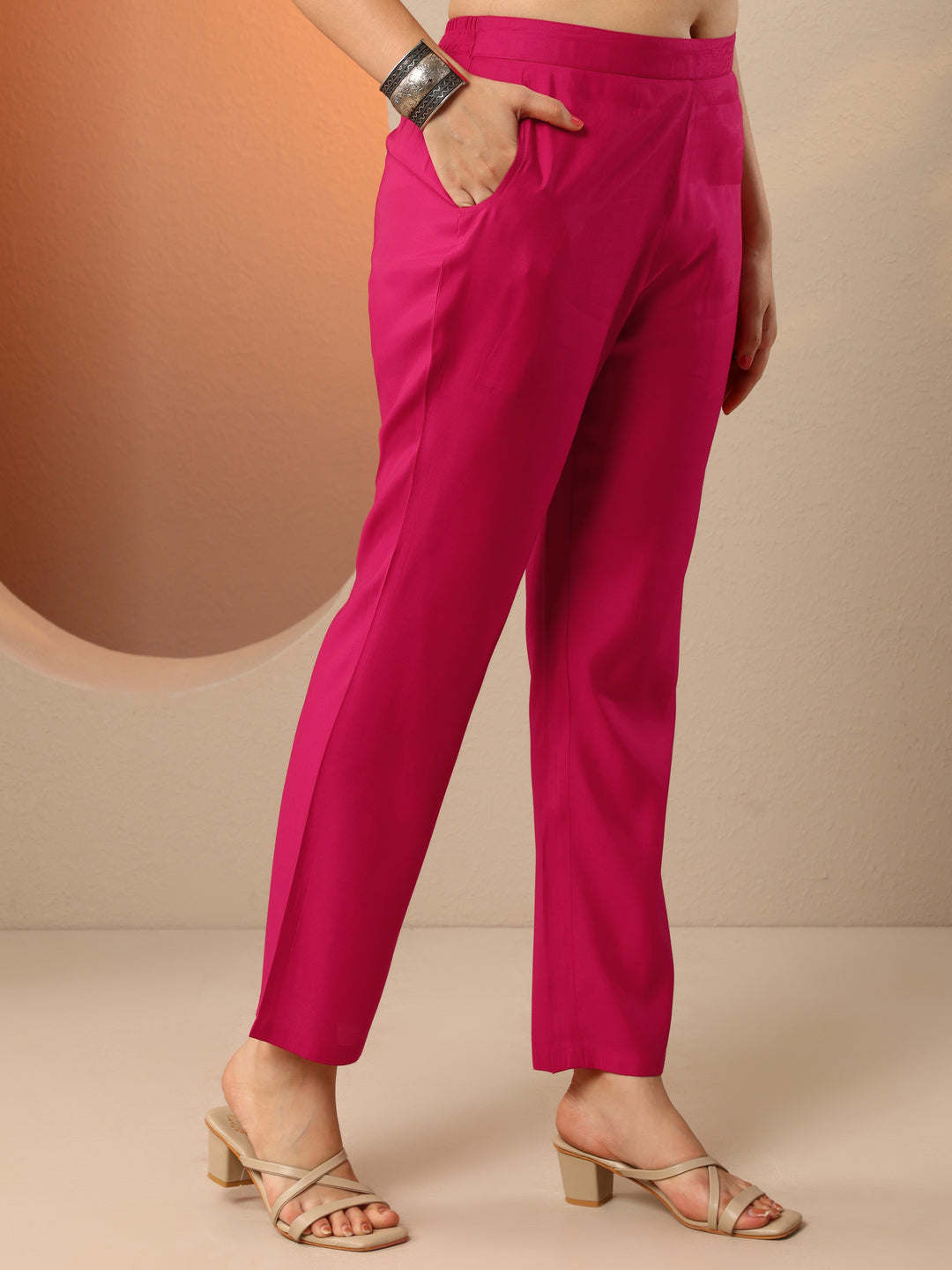  Pink Printed Silk Blend Straight Suit Set With Dupatta 