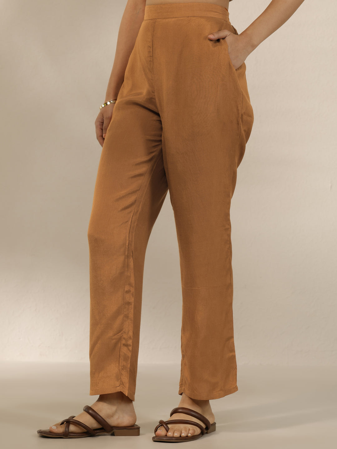  Mustard Printed Silk blend Straight Suit Set With Dupatta 