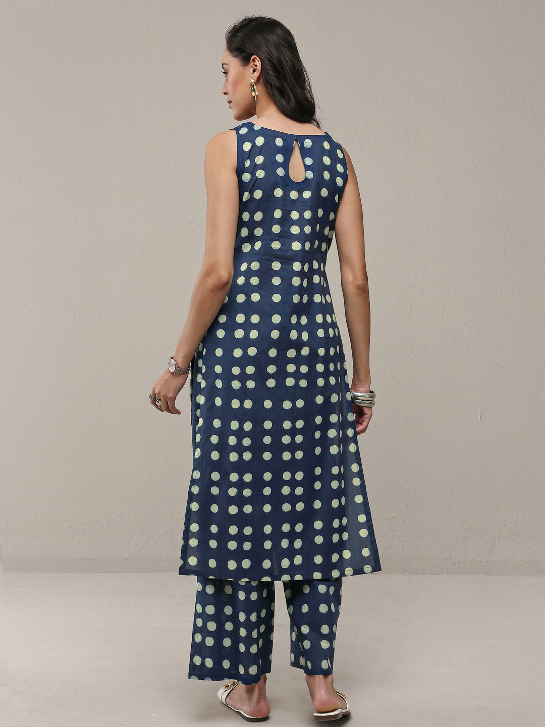  Blue Polka Dot Printed Cotton Co-Ord Set 