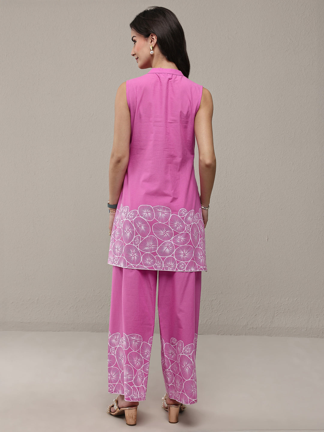  Pink Floral Printed Cotton Co-Ord Set 