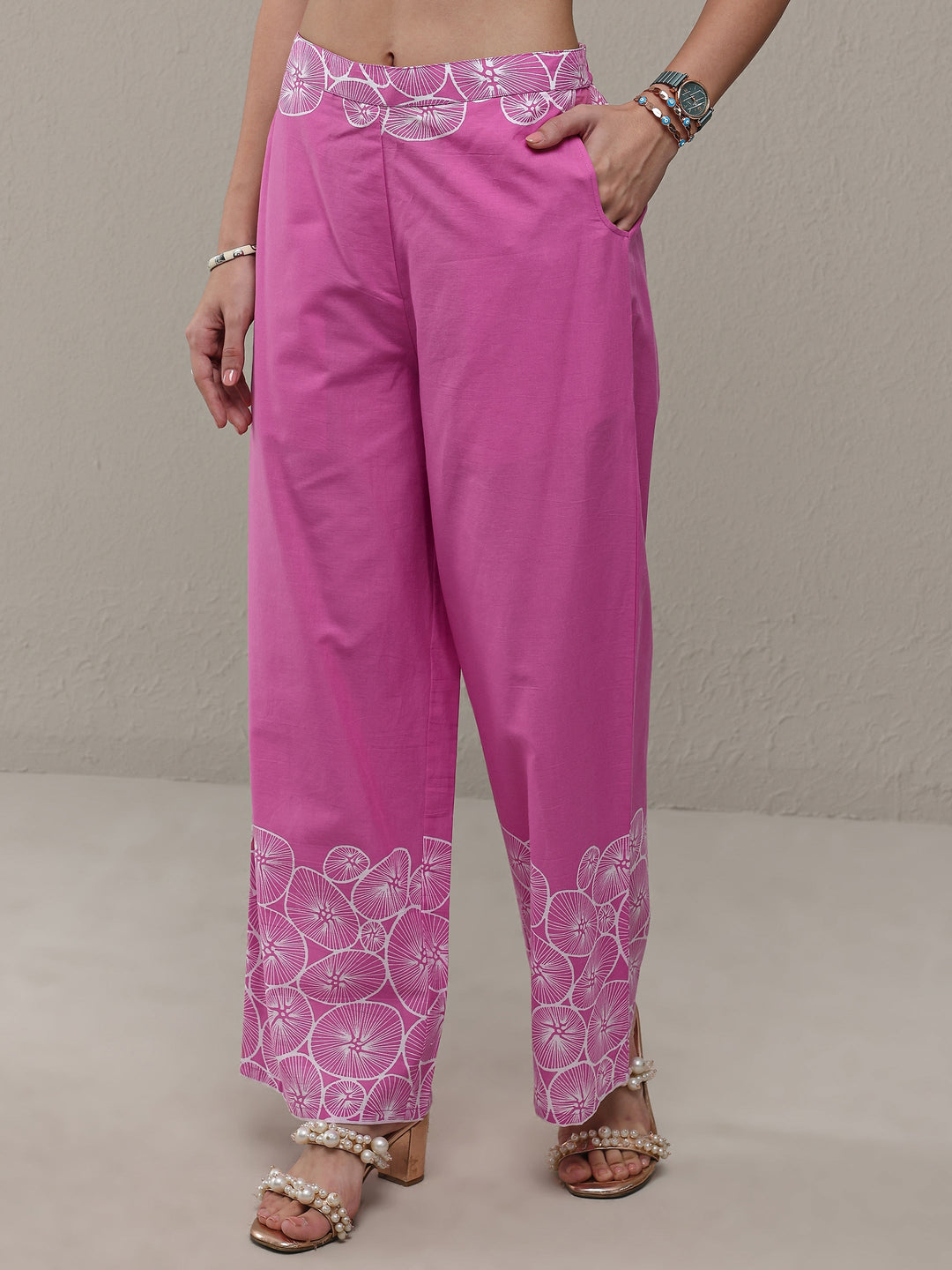  Pink Floral Printed Cotton Co-Ord Set 