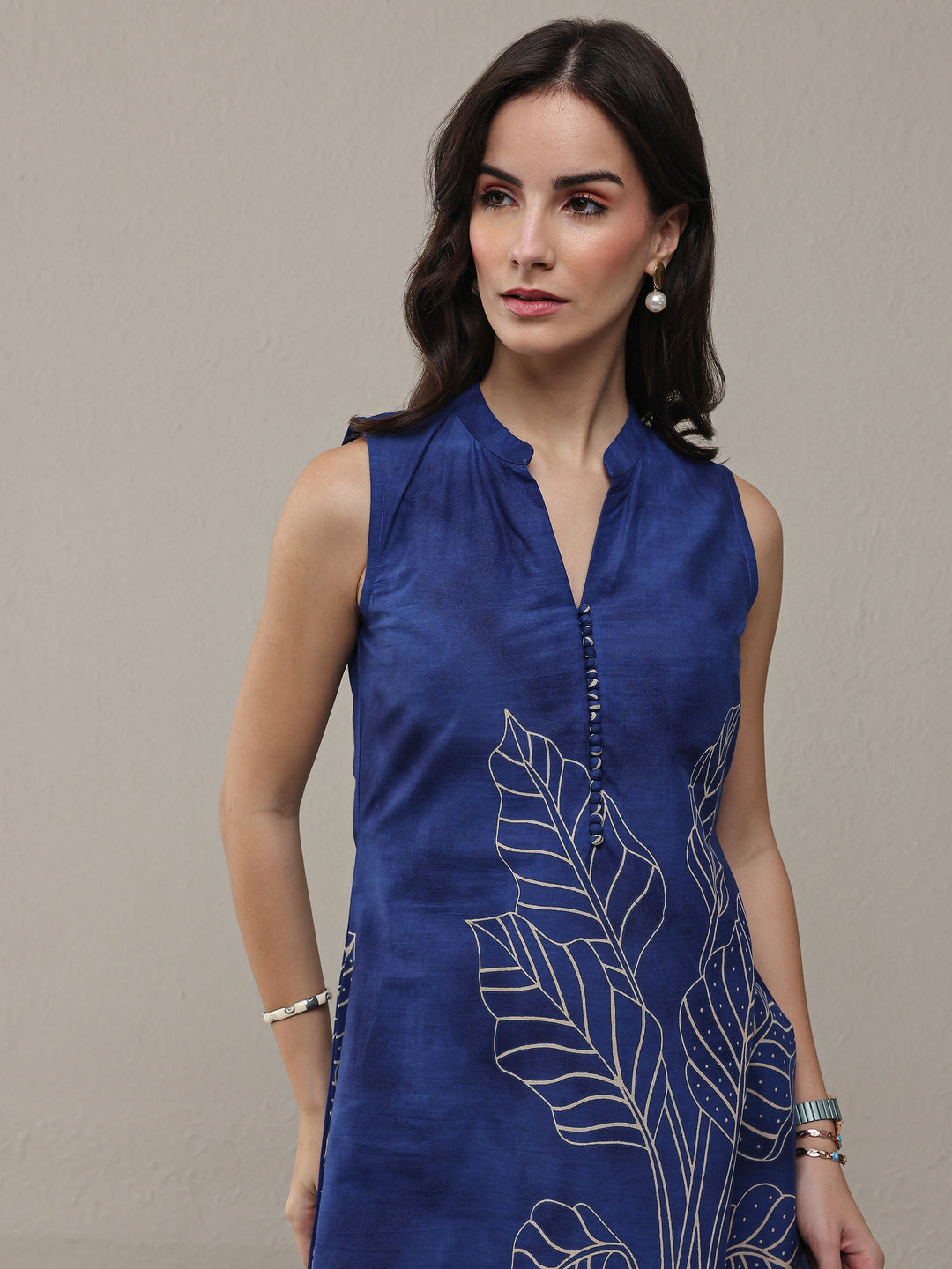  Blue Floral Printed Cotton Co-Ord Set 