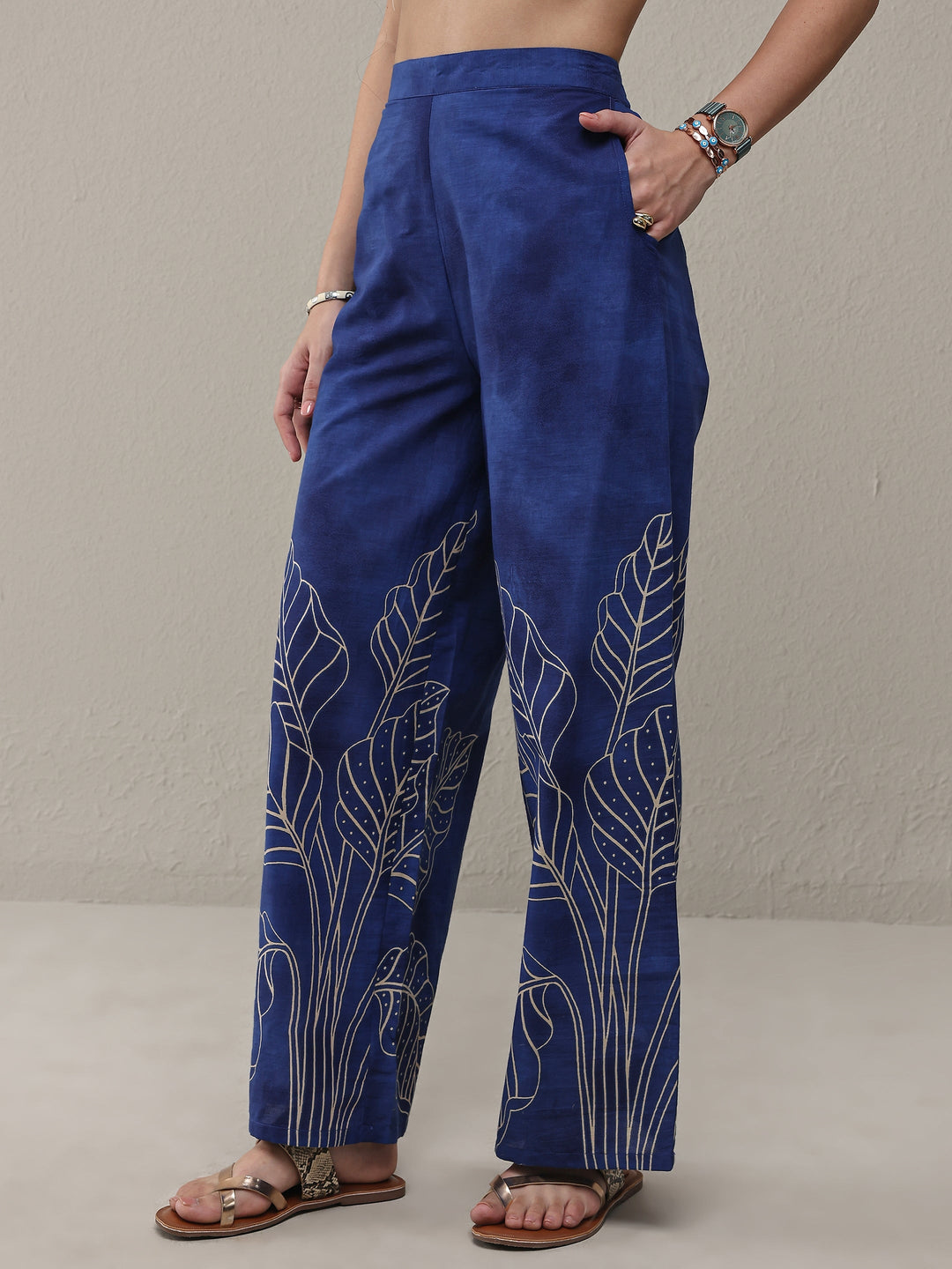  Blue Floral Printed Cotton Co-Ord Set 