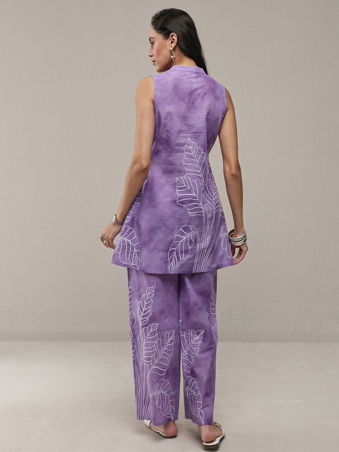  Purple Floral Printed Cotton Co-Ord Set 