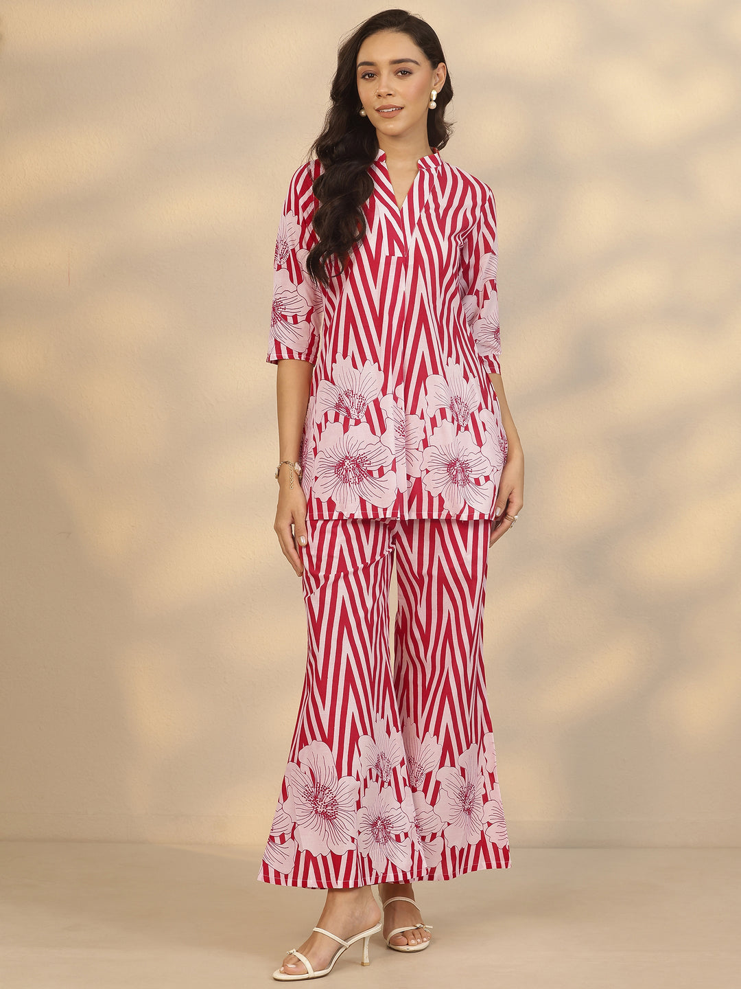  Red Printed Cotton Co-Ord Sets 