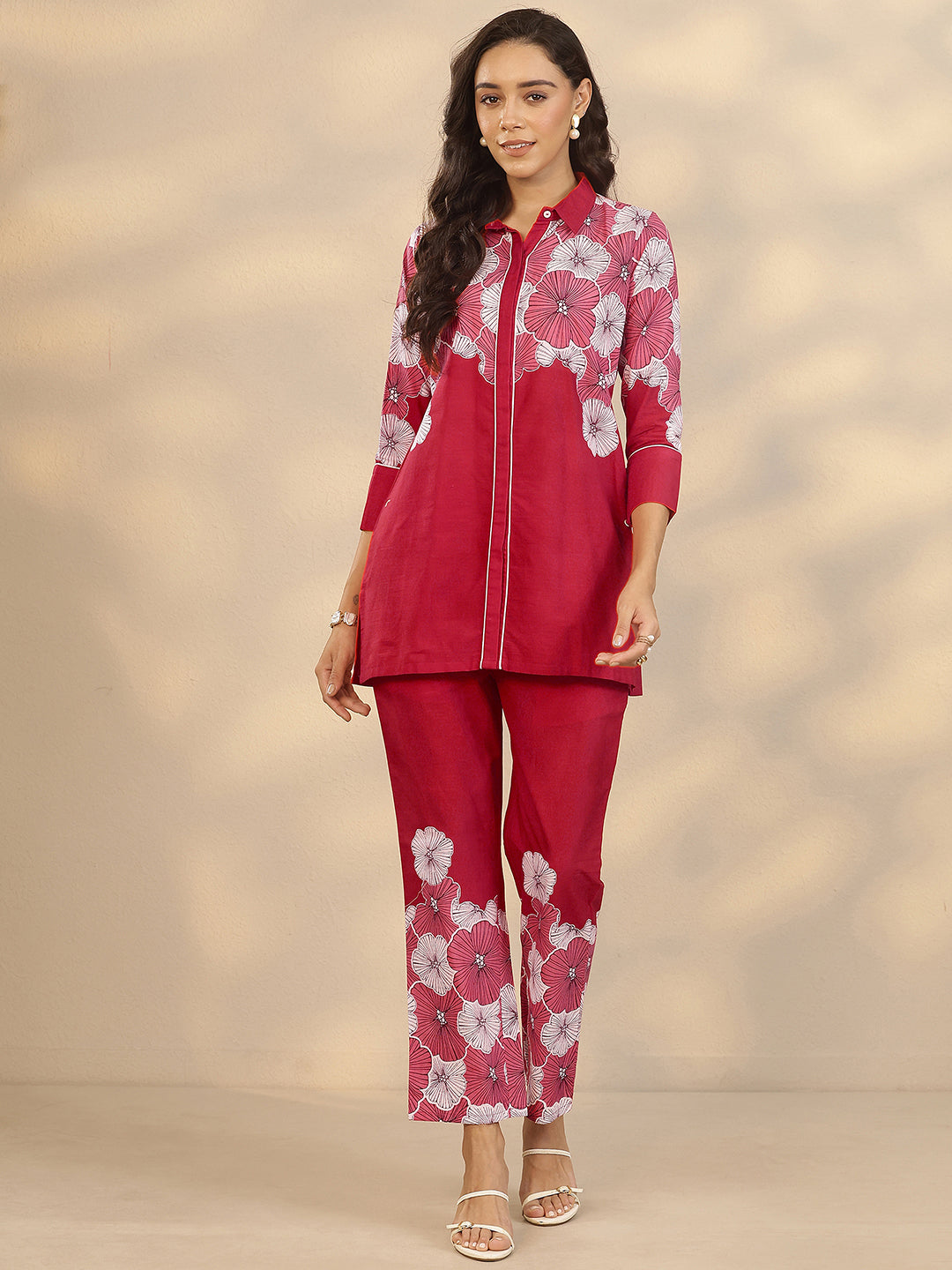  Red Printed Cotton Co-Ord Sets 