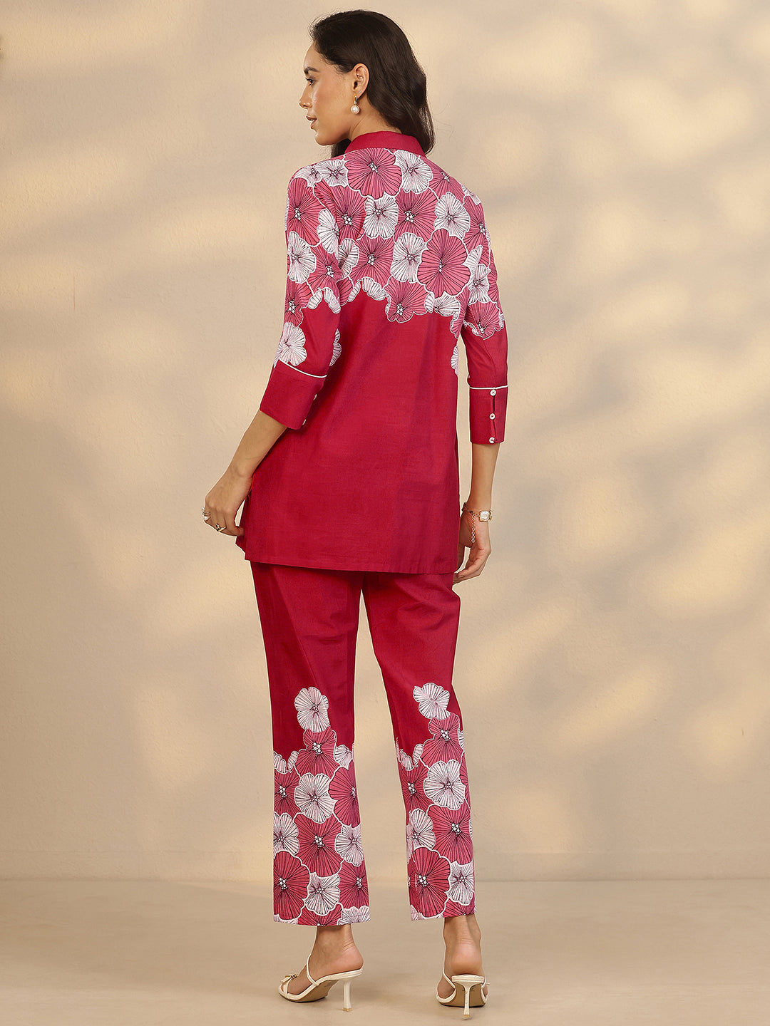  Red Printed Cotton Co-Ord Sets 