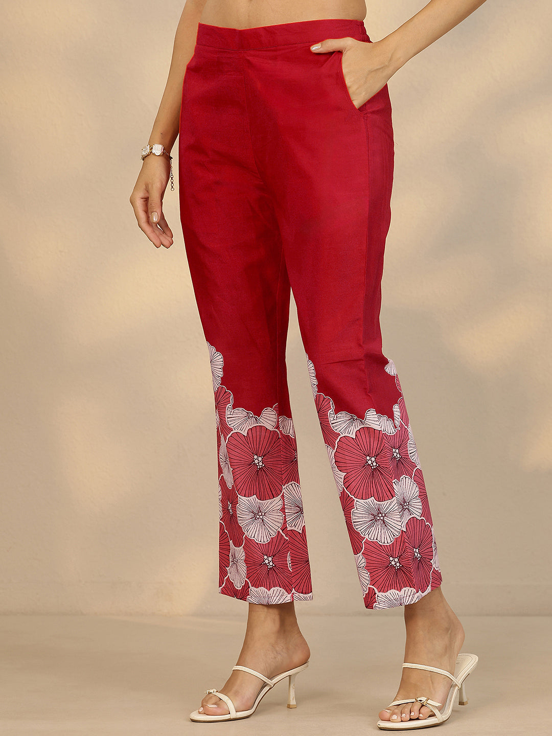  Red Printed Cotton Co-Ord Sets 