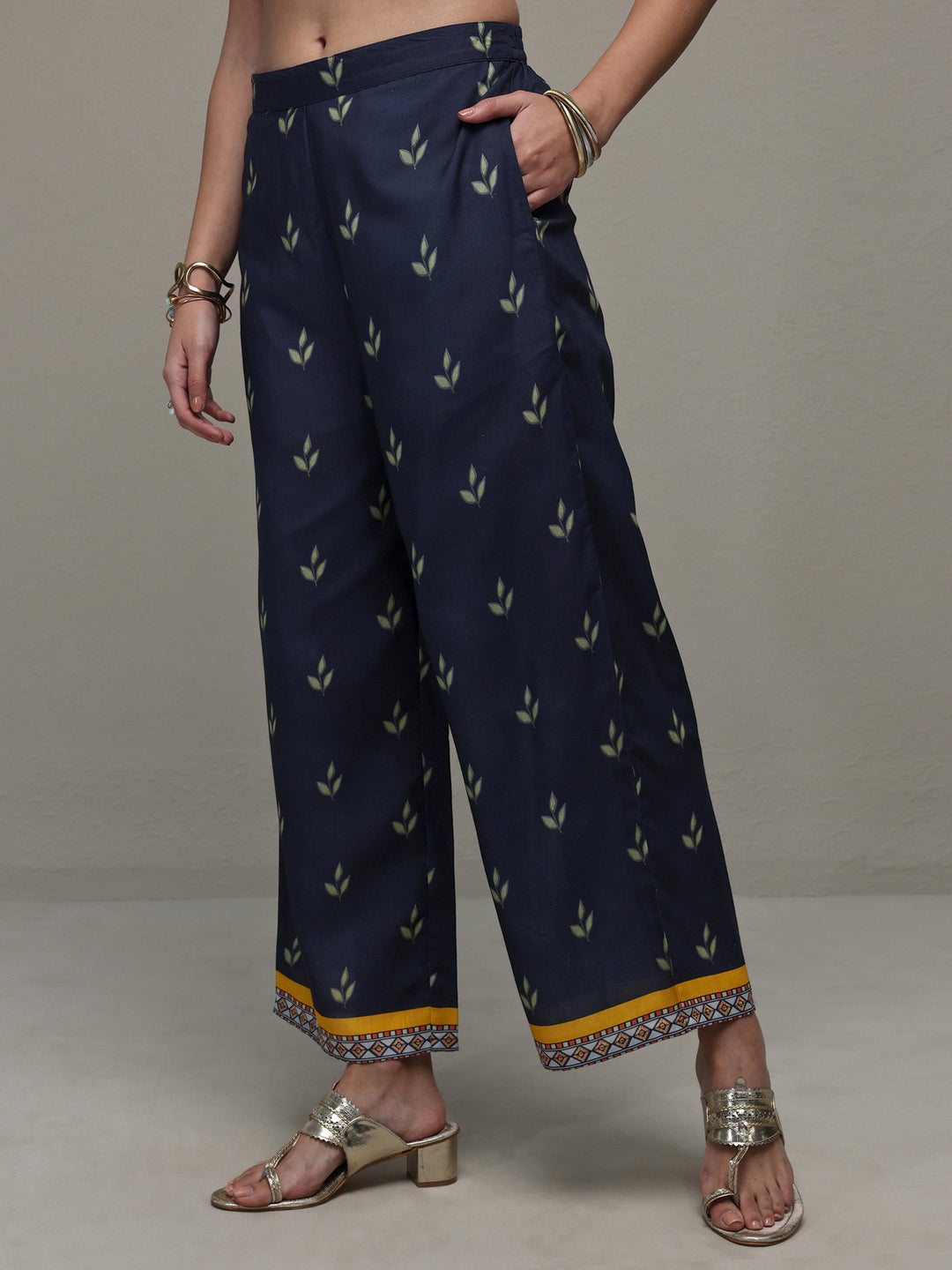  Blue Tropical Printed Cotton Blend Co-Ord Set 