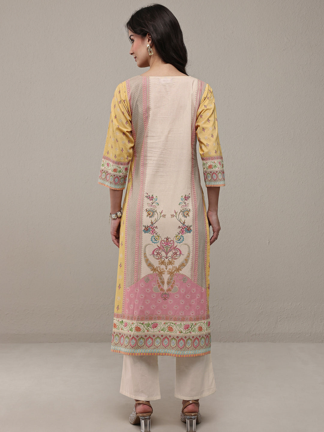  Multi Floral Printed Cotton Straight Kurta Set 
