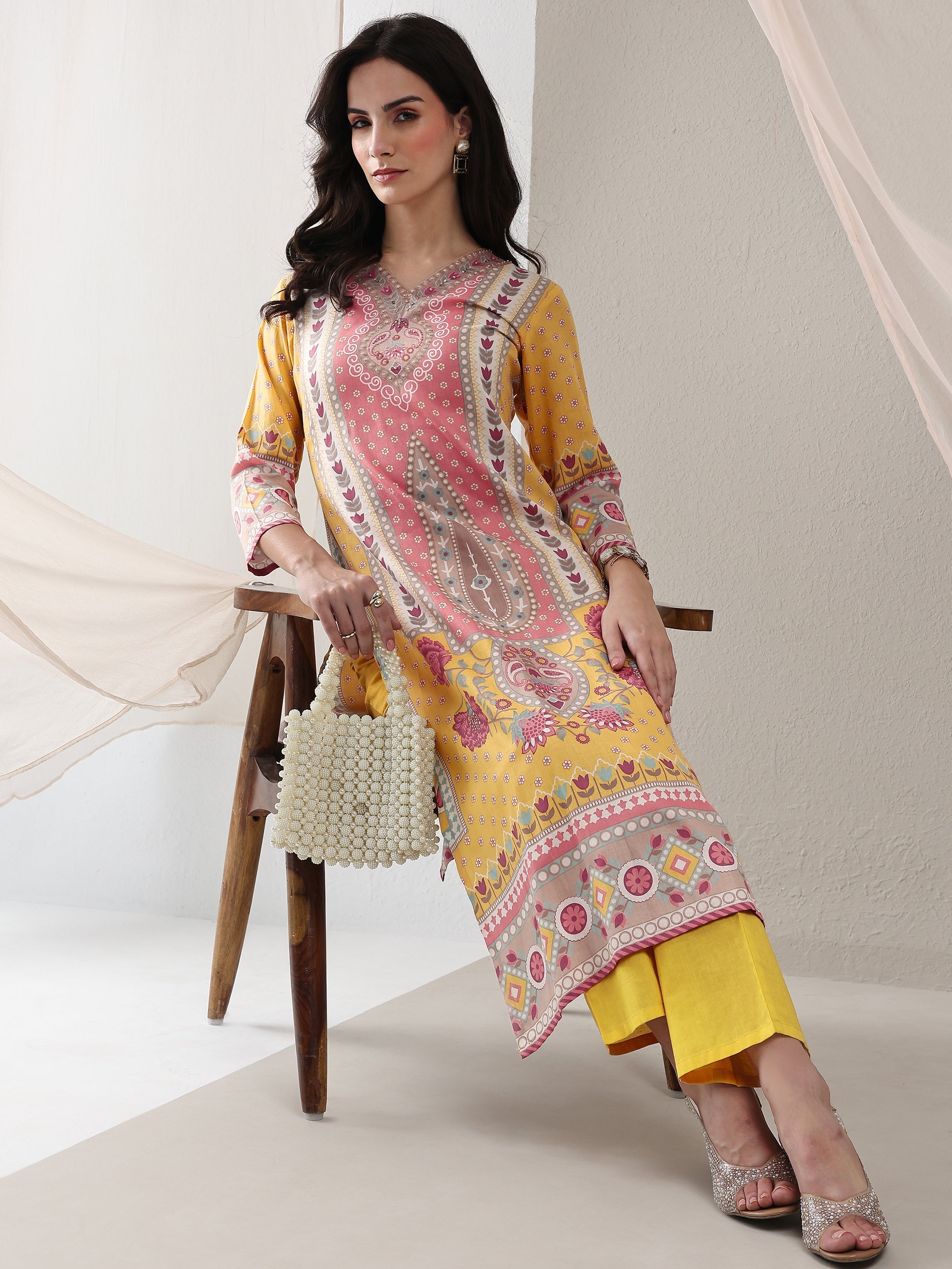 libas Multi Floral Printed Cotton Straight Kurta Set-picture-37