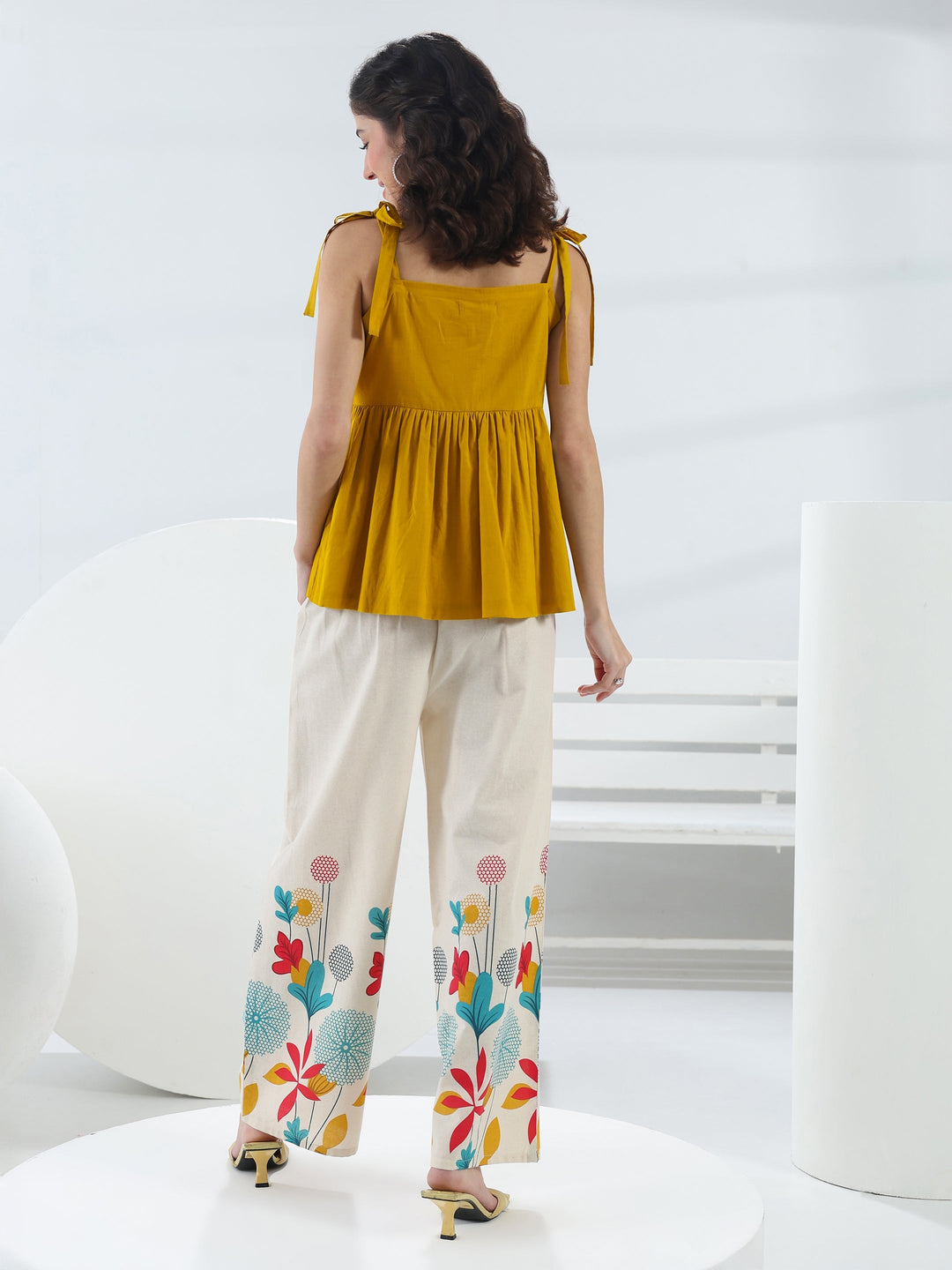  Mustard Solid Cotton Co-Ord Set 