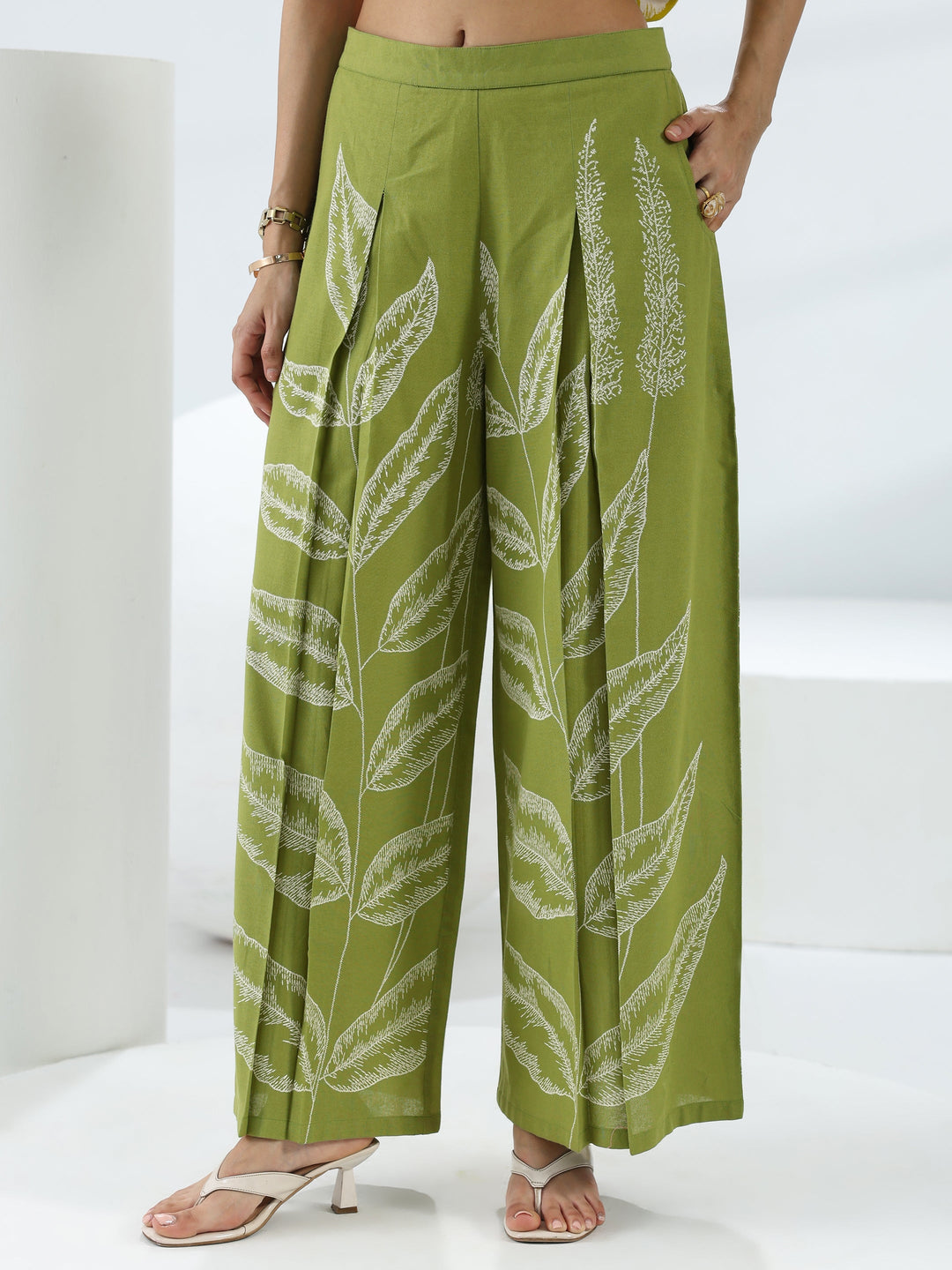  Green Tropical Printed Cotton Co-Ord Set 