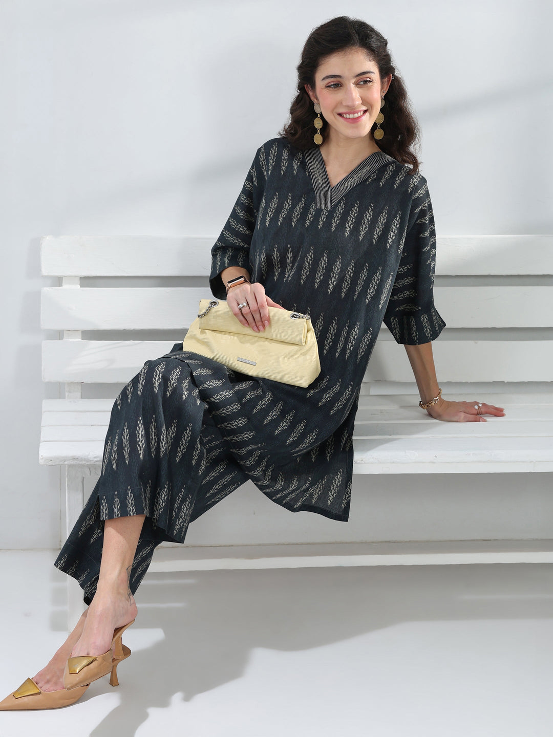  Black Printed Cotton Co-Ord Set 