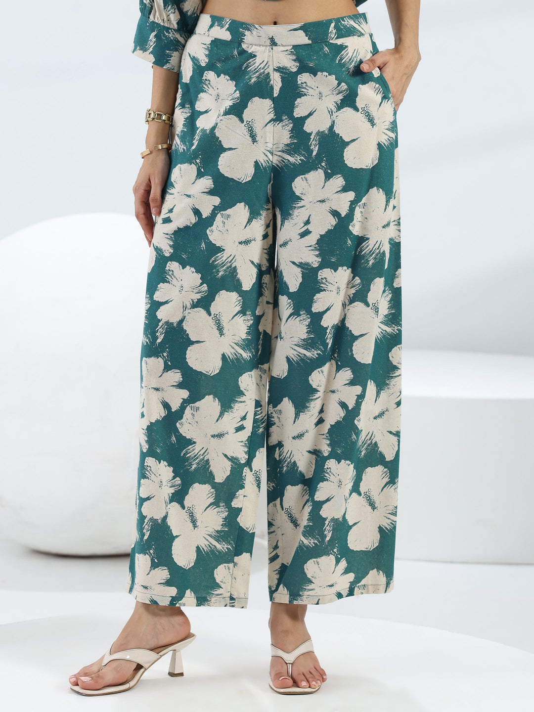  Blue Floral Printed Cotton Co-Ord Set 