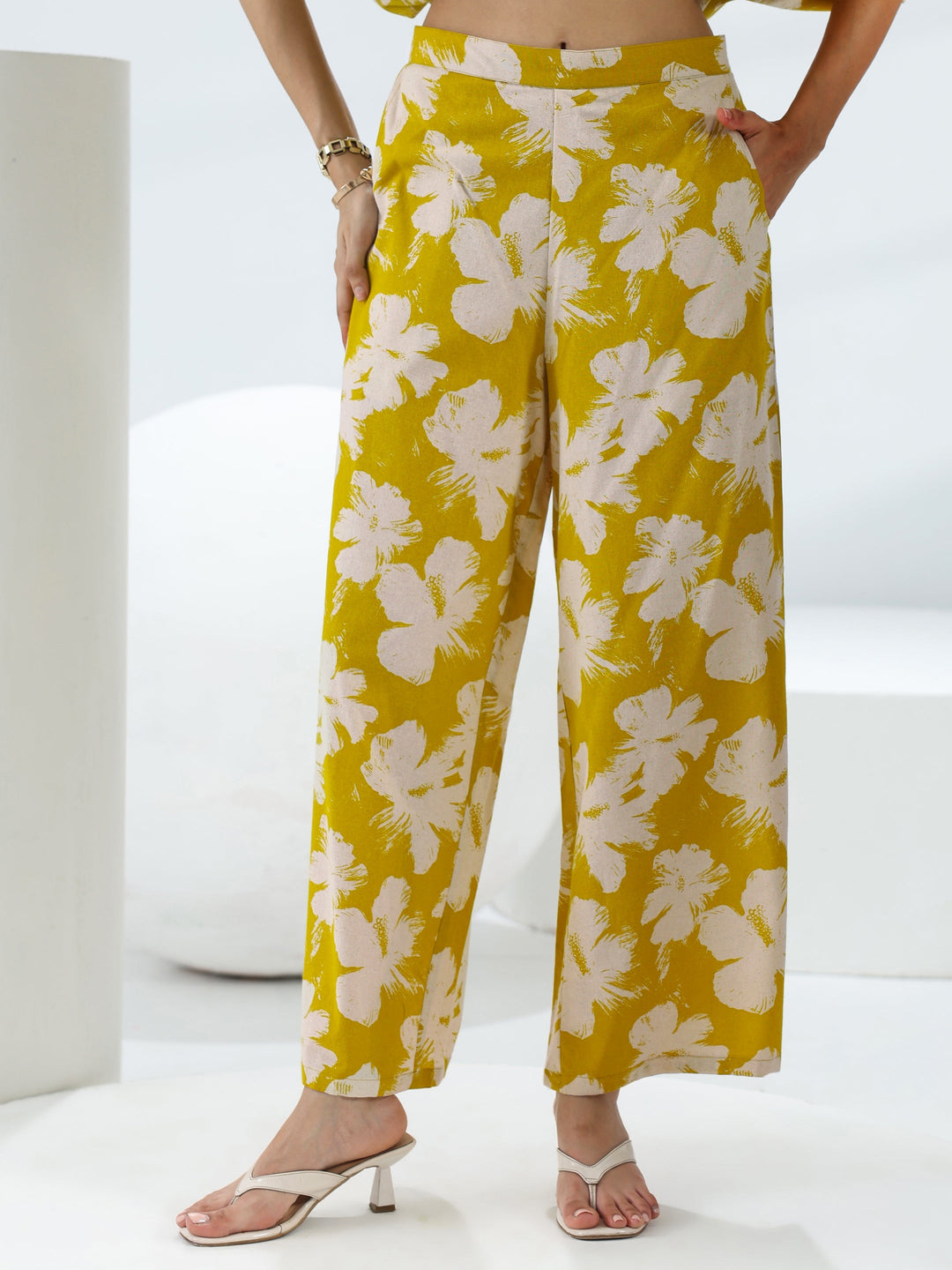  Green Floral Printed Cotton Co-Ord Set 