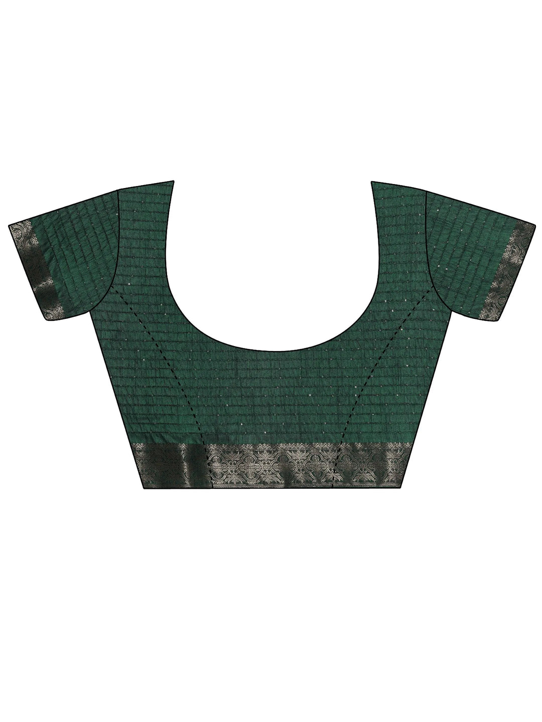 Green Printed Silk Blend Saree With Unstitched Blouse Piece - Libas 