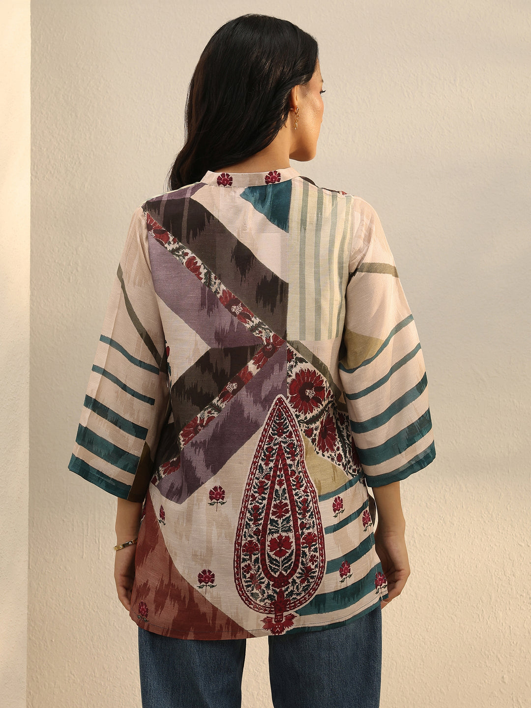  Multi Colour Printed Linen Shirt 