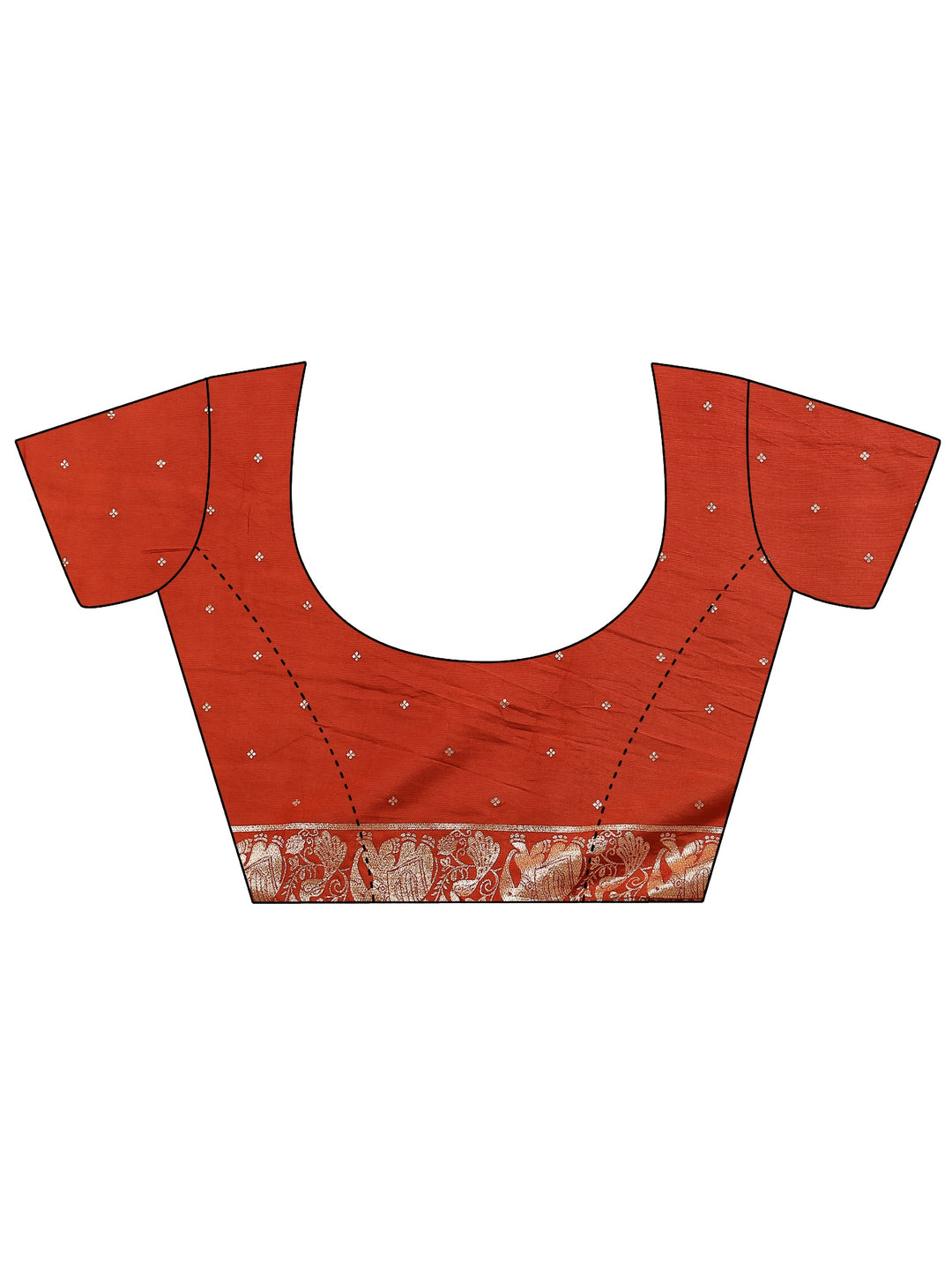  Rust Tribal Woven Design Silk Blend Saree With Unstitched Blouse Piece 