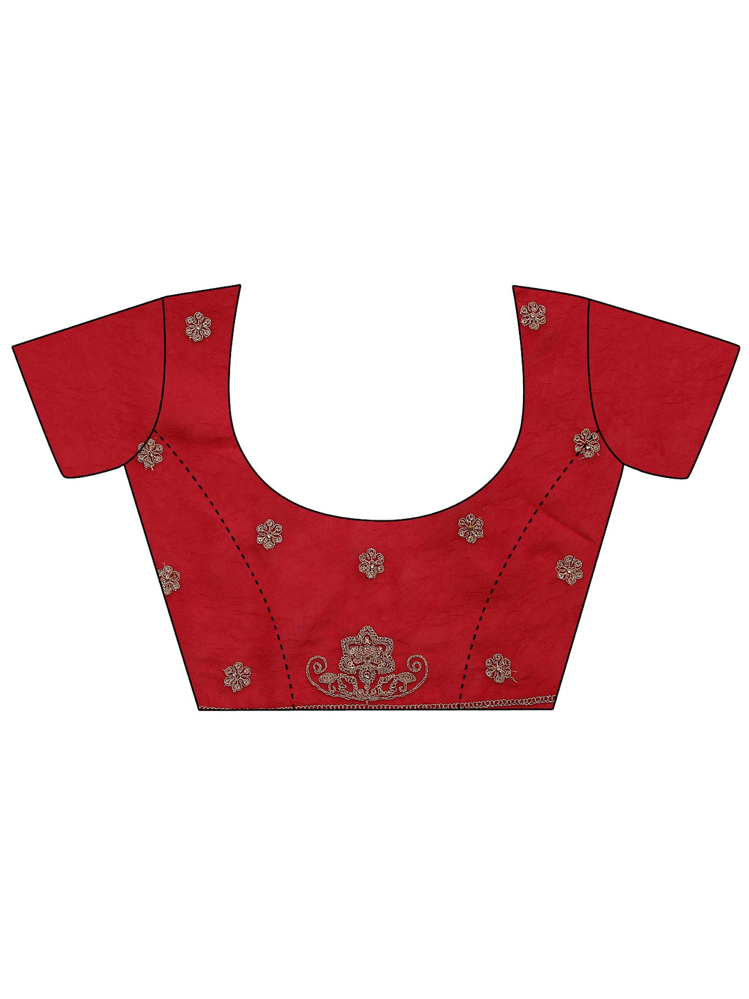  Pink Embroidered Silk Blend Saree With Unstitched Blouse Piece 