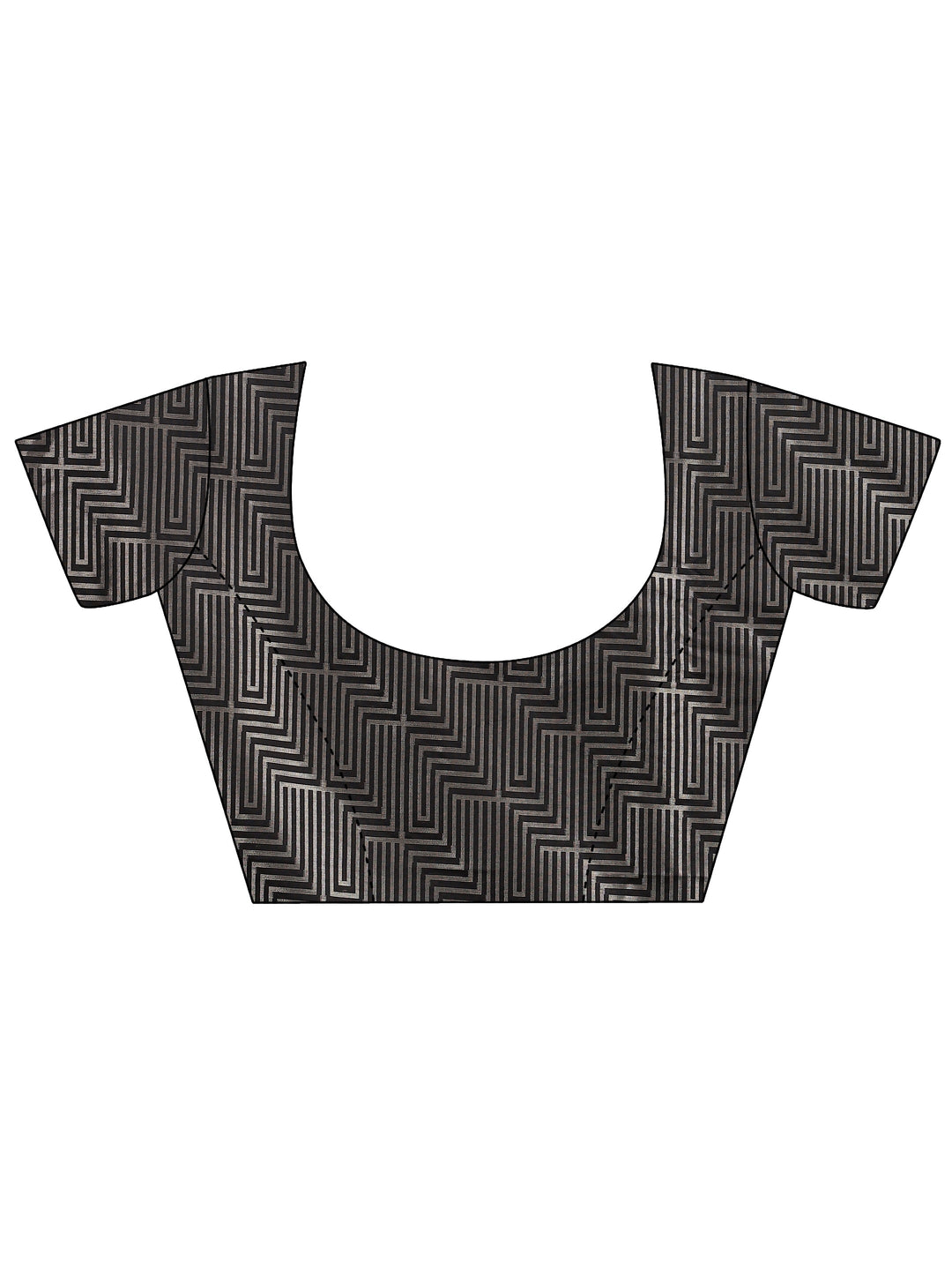  Black Geometric Woven Design Silk Blend Saree With Unstitched Blouse Piece 