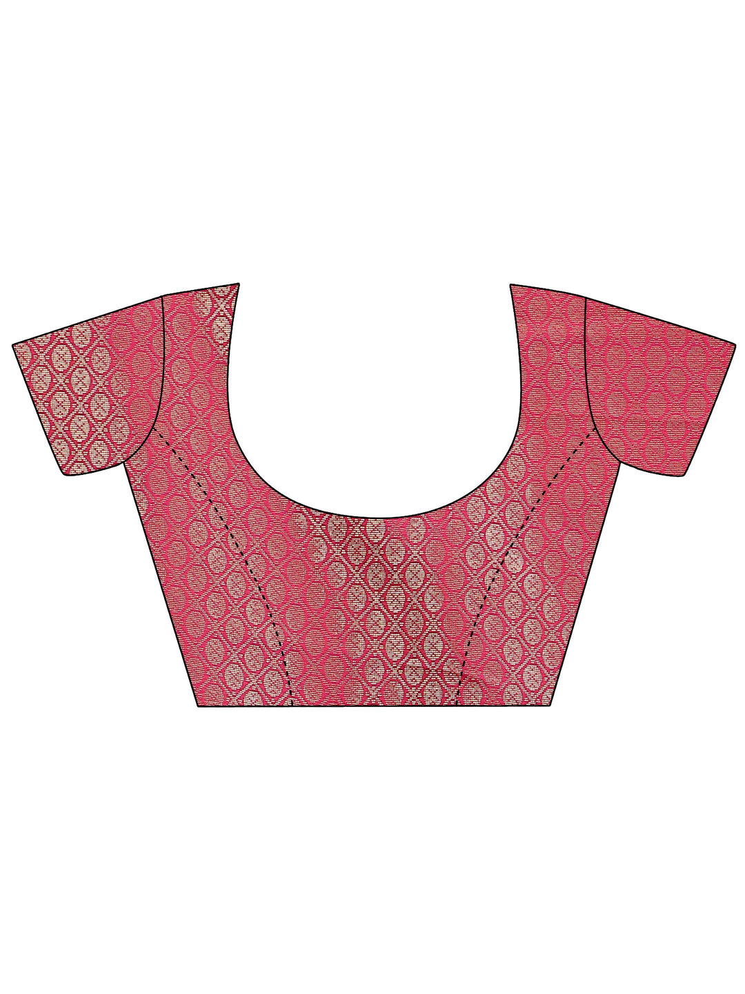  Pink Solid Silk Blend Saree With Unstitched Blouse Piece 