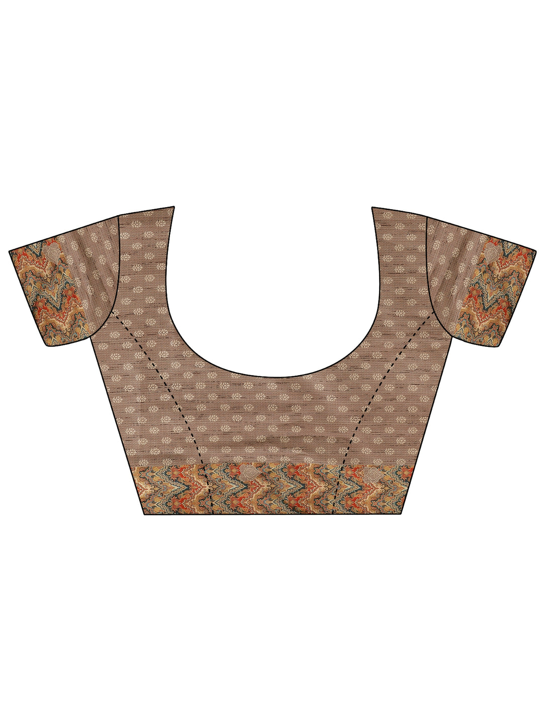  Multi Printed Silk Blend Saree With Unstitched Blouse Piece 