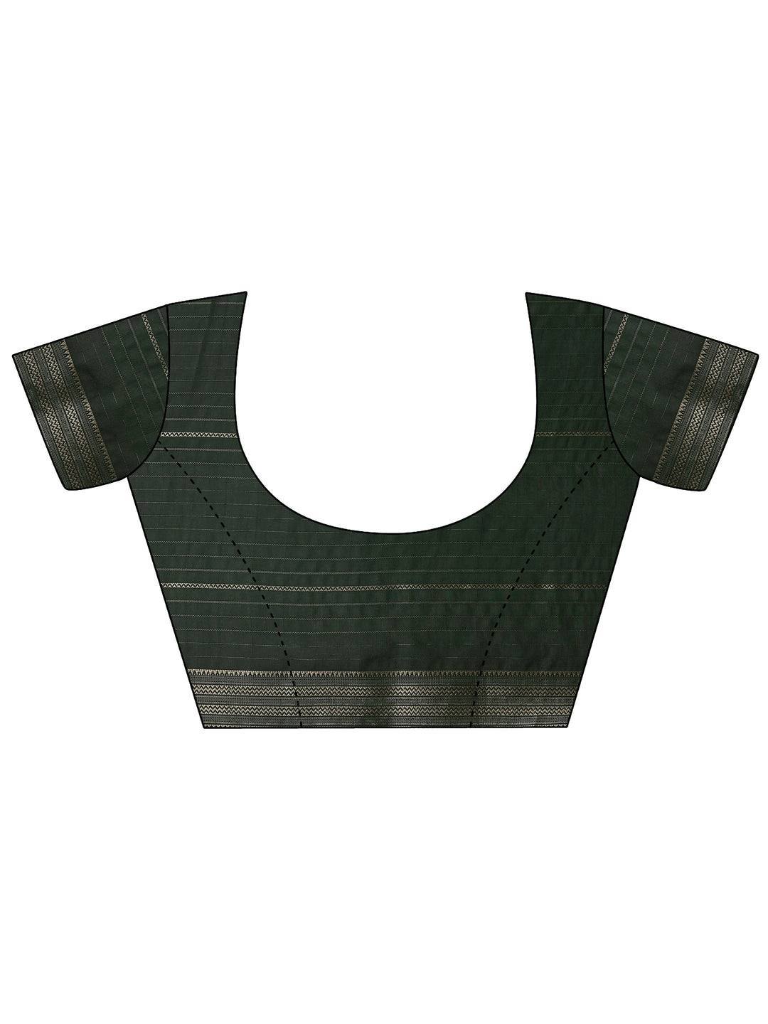  Green Printed Silk Blend Saree With Unstitched Blouse Piece 