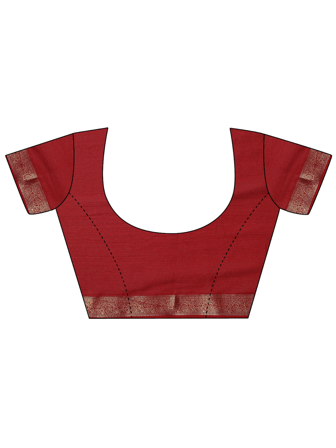  Red Tribal Printed Silk Blend Saree With Unstitched Blouse Piece 
