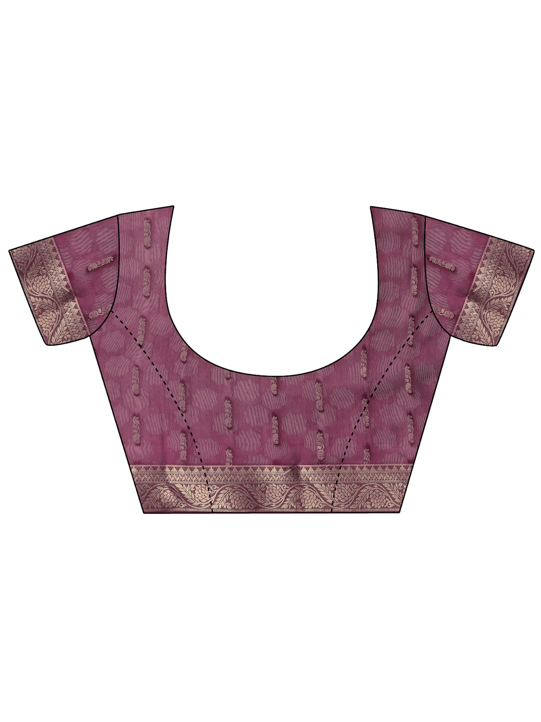  Burgundy Printed Silk Blend Saree With Unstitched Blouse Piece 