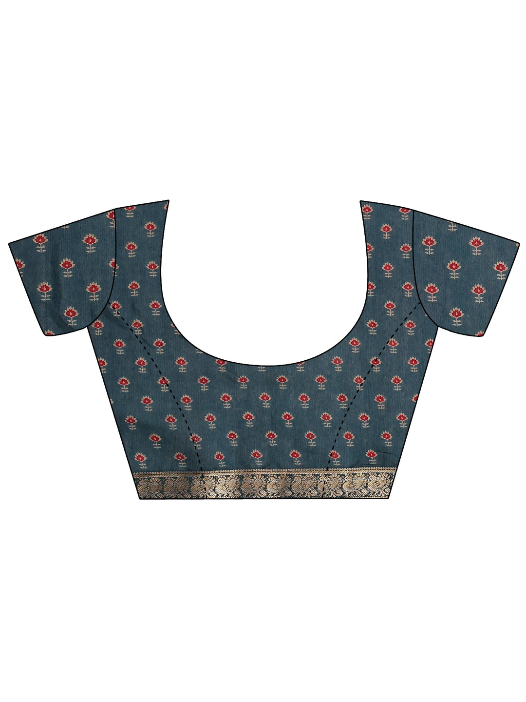  Pink Printed Silk Blend Saree With Unstitched Blouse Piece 