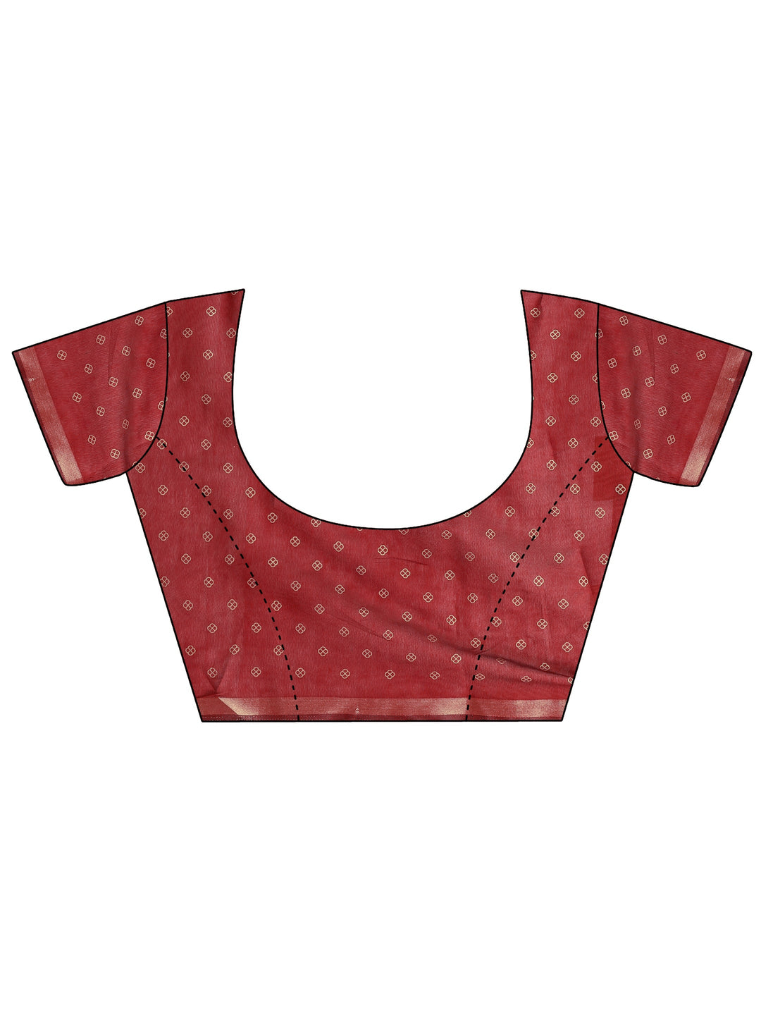  Blue Printed Silk Blend Saree With Unstitched Blouse Piece 