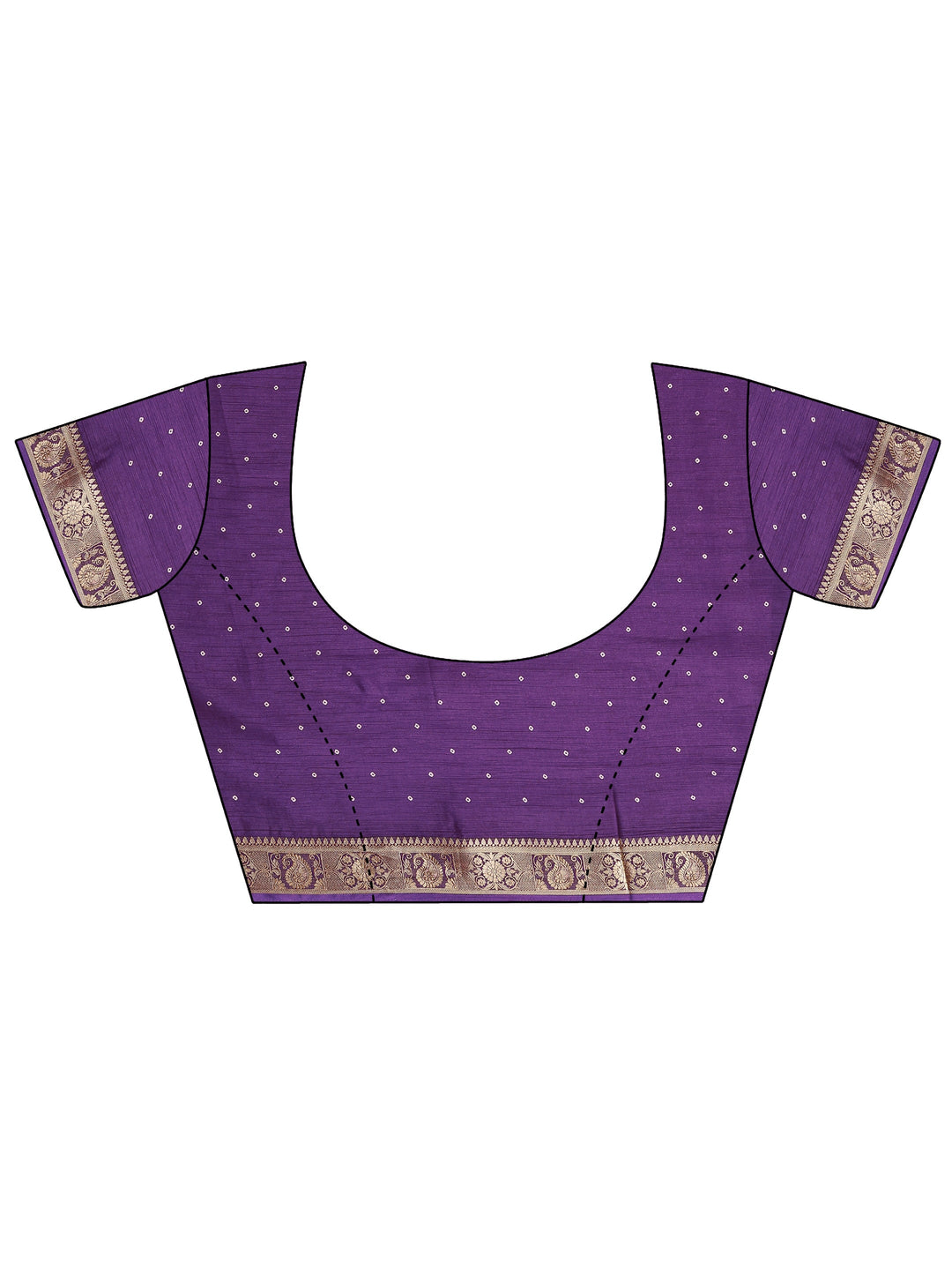  Purple Bandhani Printed Silk Blend Saree With Unstitched Blouse Piece 