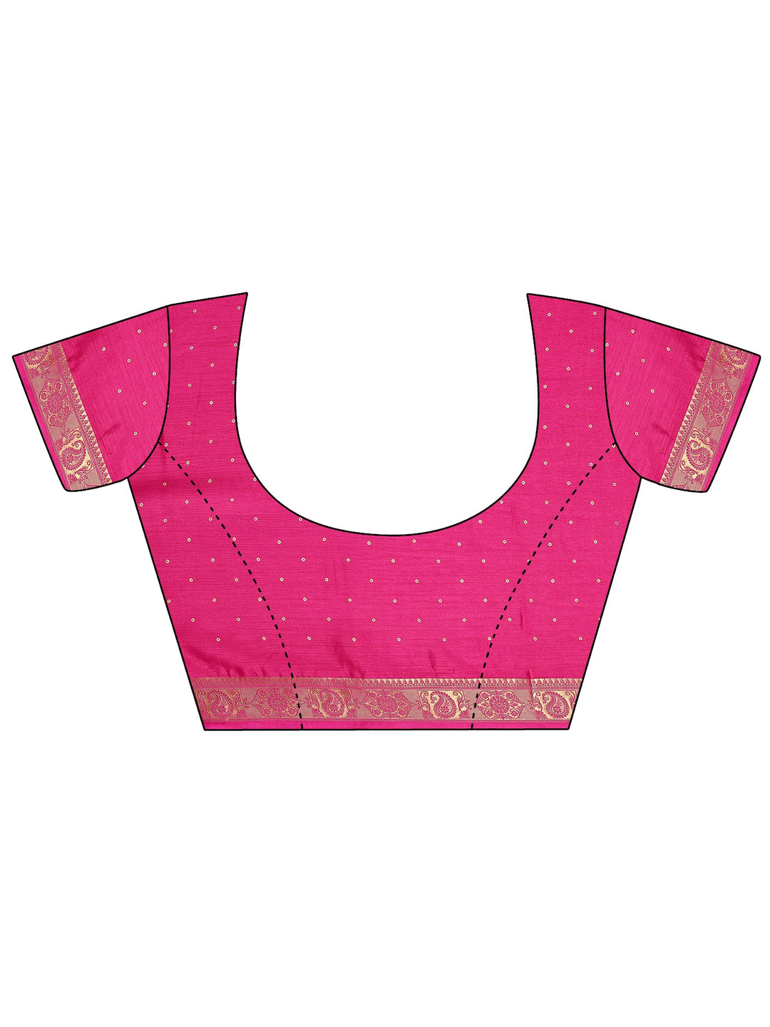  Pink Bandhani Printed Silk Blend Saree With Unstitched Blouse Piece 