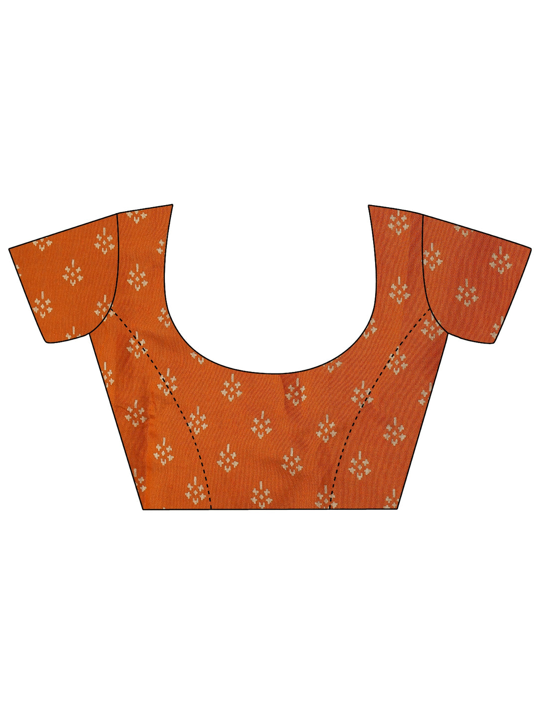  Beige Printed Silk Blend Saree With Unstitched Blouse Piece 