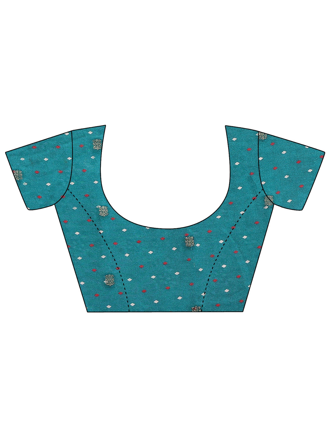  Green Printed Silk Blend Saree With Unstitched Blouse Piece 