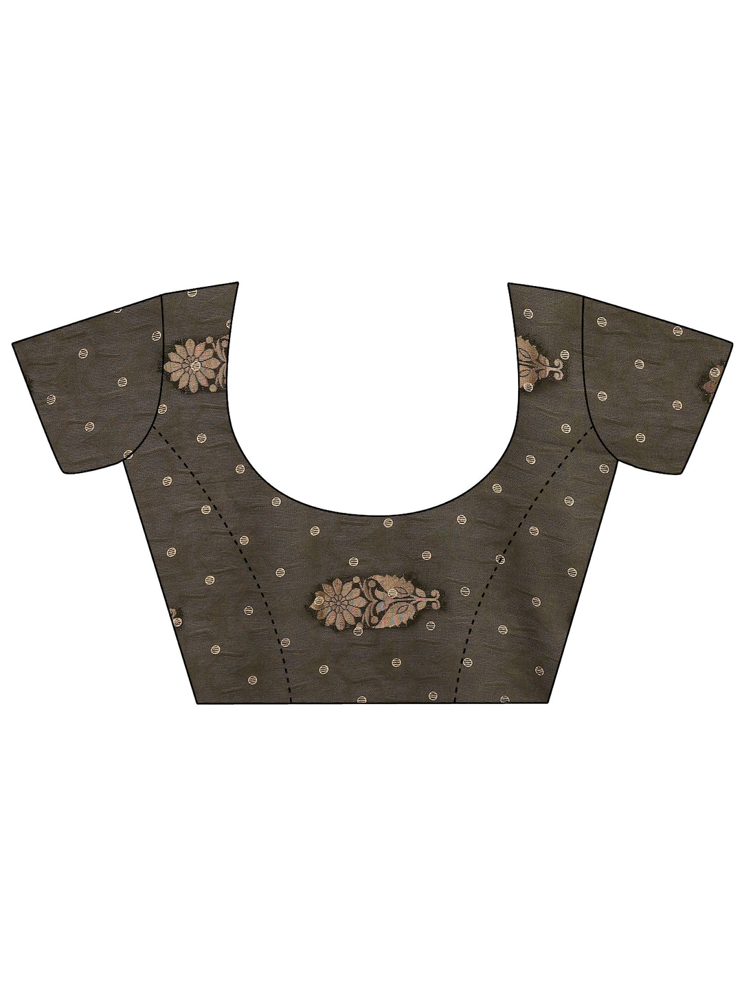  Green Printed Silk Blend Saree With Unstitched Blouse Piece 