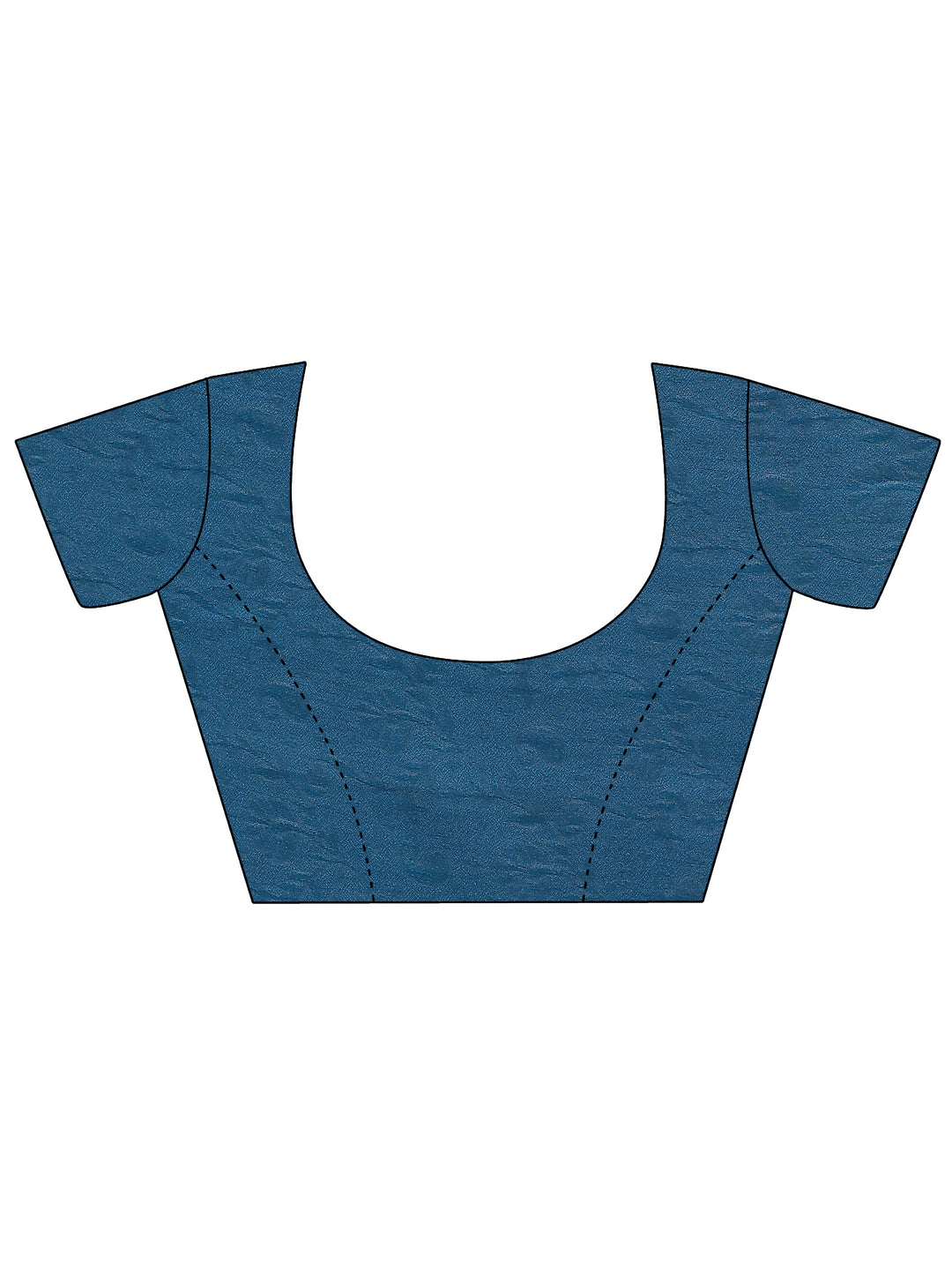  Blue Printed Silk Blend Saree With Unstitched Blouse Piece 