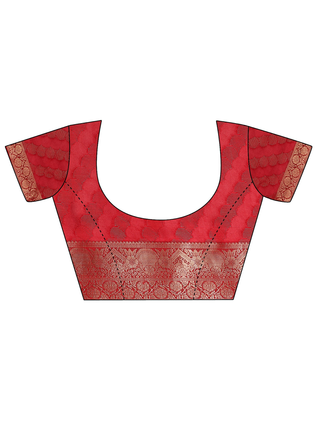  Red Woven Design Silk Blend Saree With Unstitched Blouse Piece 