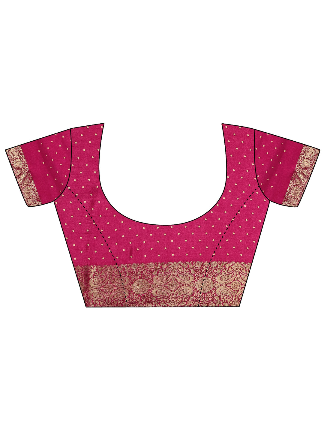  Pink Geometric Printed Silk Blend Saree With Unstitched Blouse Piece 
