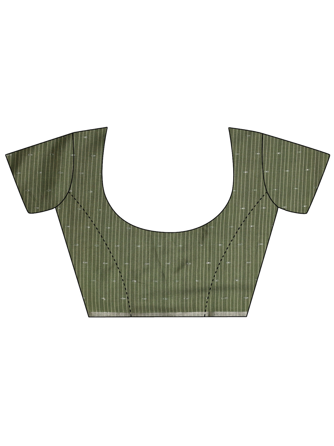  Green Ikat Printed Silk Blend Saree With Unstitched Blouse Piece 