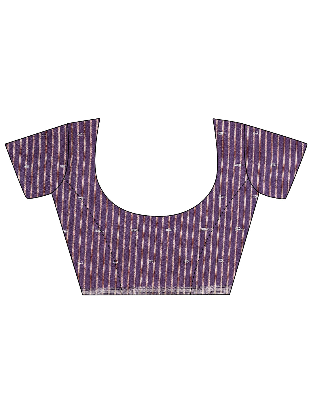  Purple Ikat Woven Design Silk Blend Saree With Unstitched Blouse Piece 