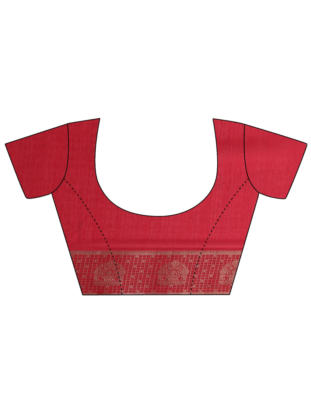  Red Bandhani Printed Silk Blend Saree With Unstitched Blouse Piece 
