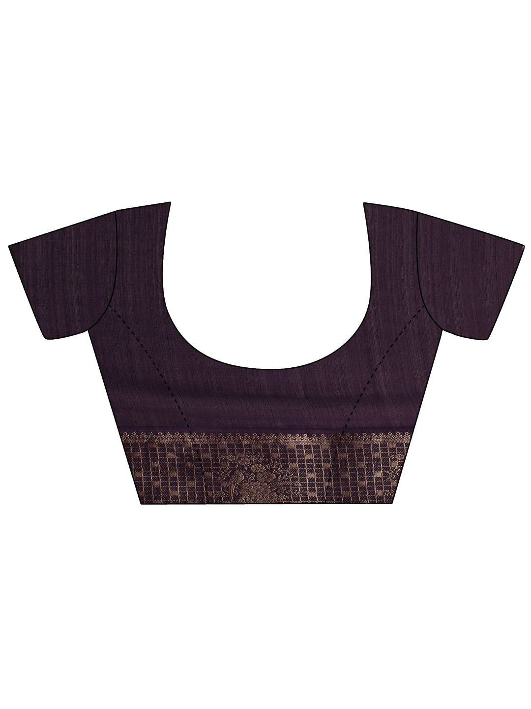  Purple Printed Silk Blend Saree With Unstitched Blouse Piece 